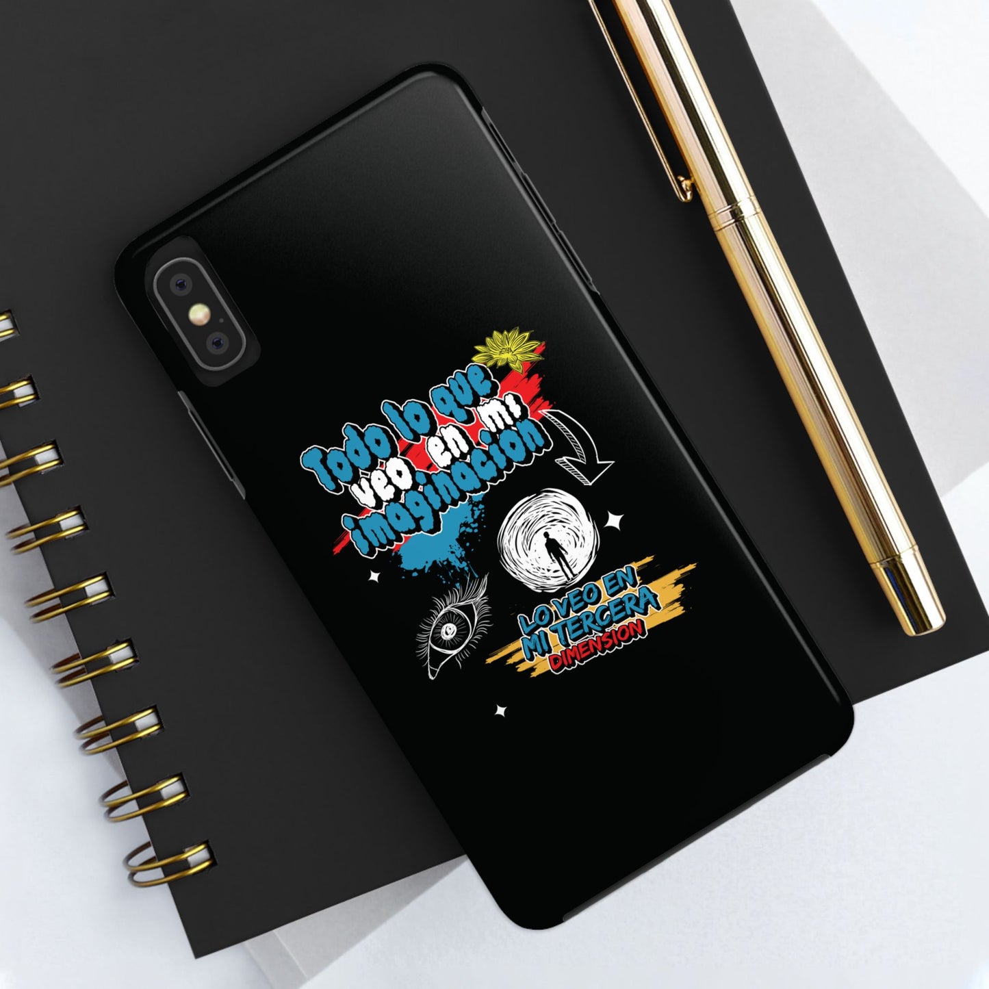 Funda para teléfono "Todo lo que veo en mi imaginación" - Negro