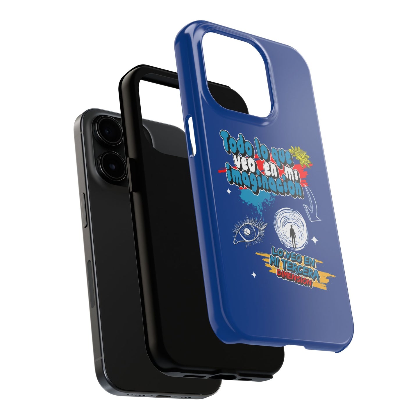 Funda para teléfono "Todo lo que veo en mi imaginación" - Azul