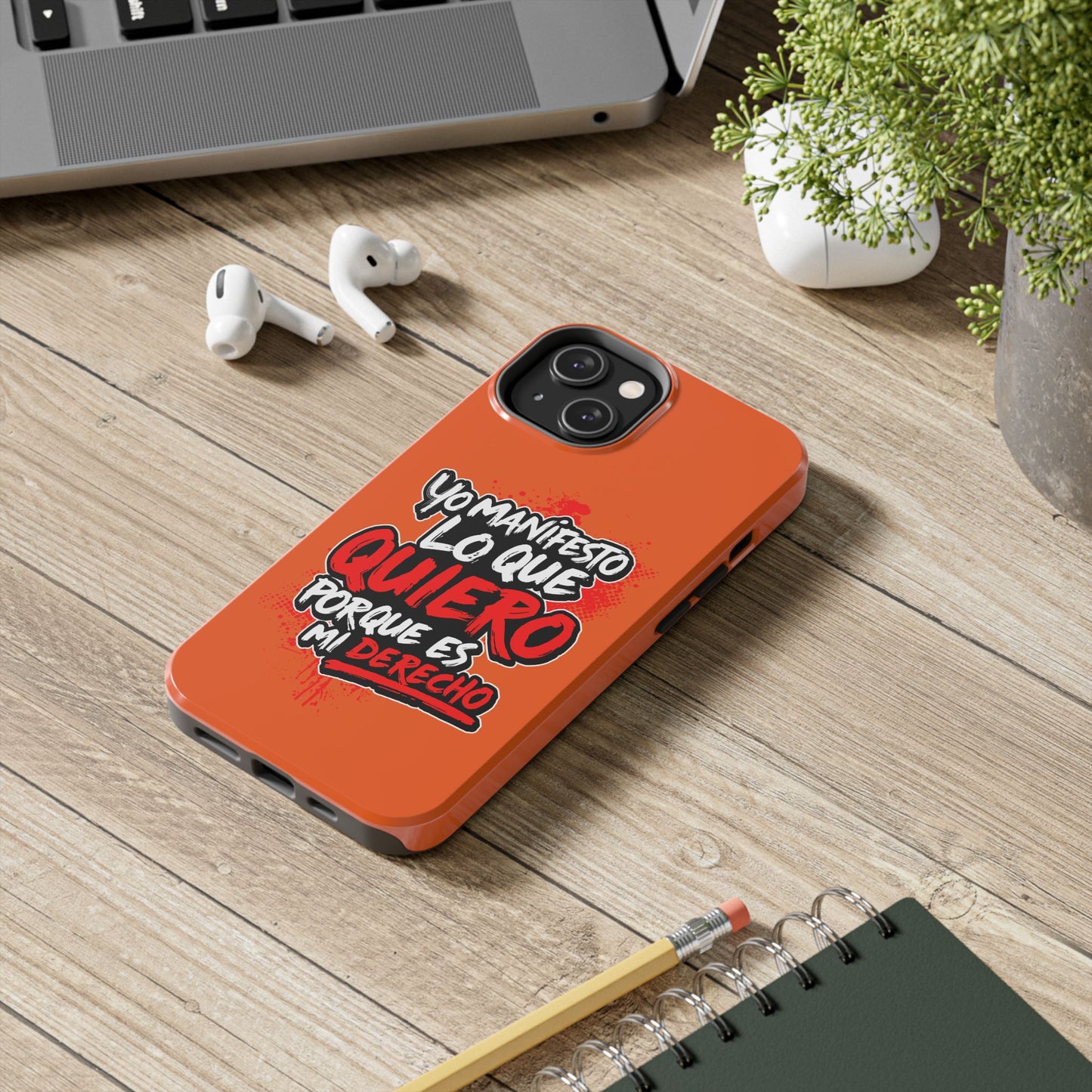 Funda para teléfono "Yo manifiesto lo que quiero" - Naranja