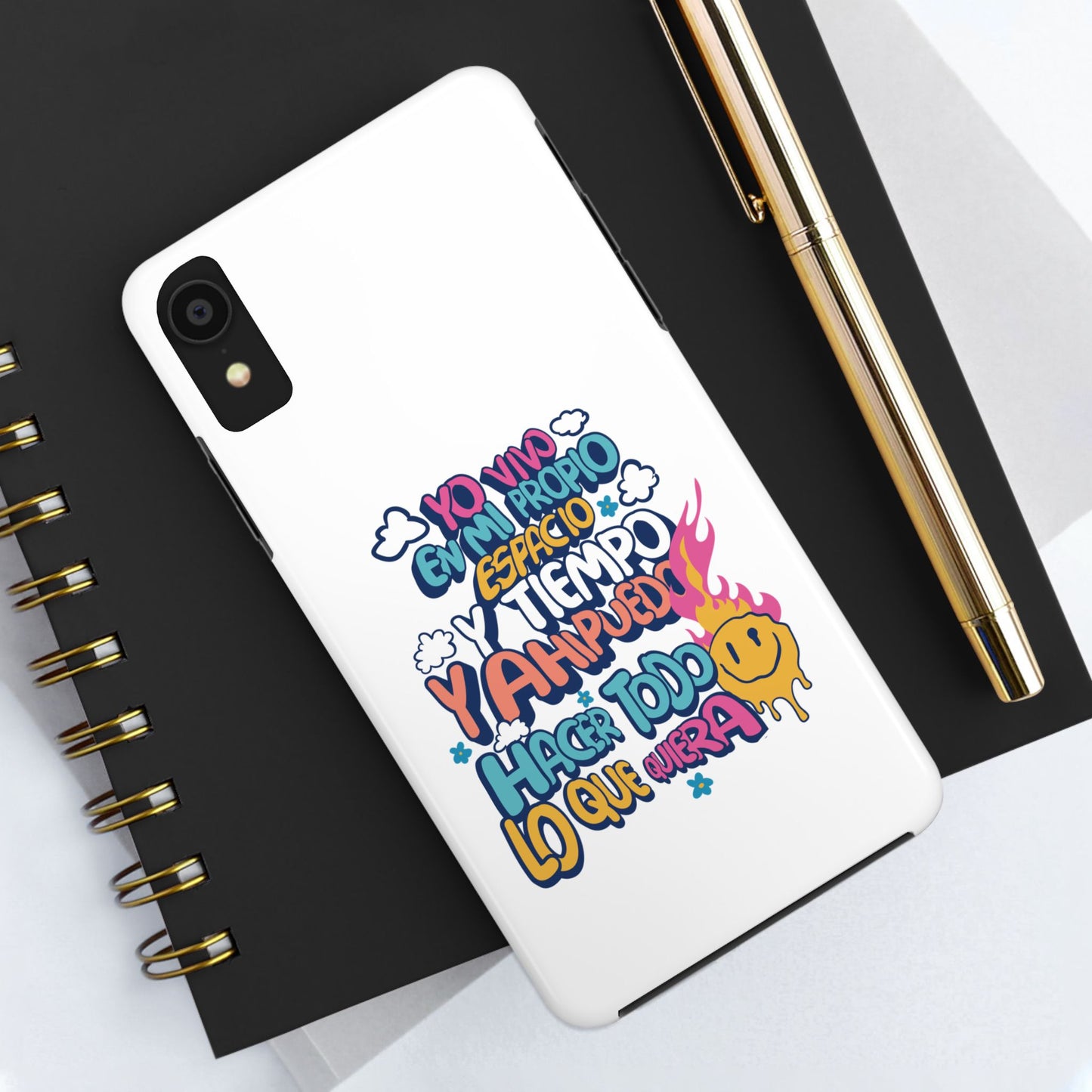 Funda para teléfono "Yo vivo en propio espacio y tiempo" - Blanco