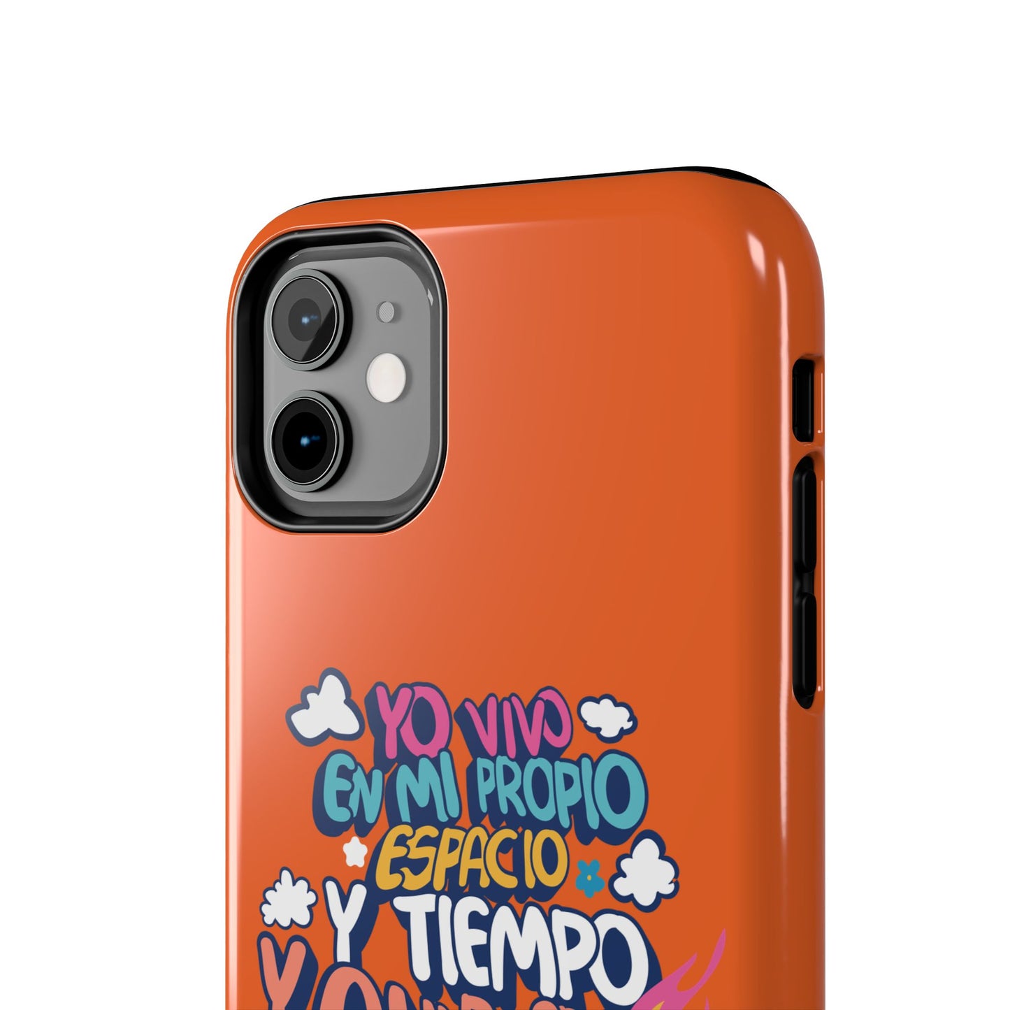 Funda para teléfono "Yo vivo en propio espacio y tiempo" - Naranja