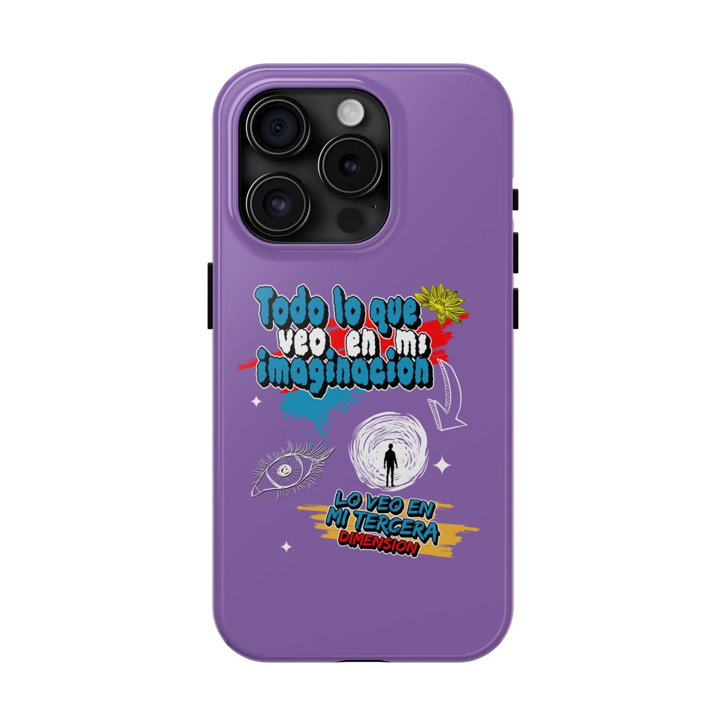 Funda para teléfono "Todo lo que veo en mi imaginación" - Lila