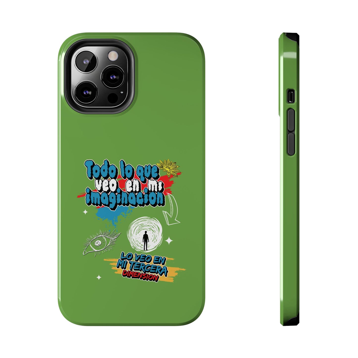 Funda para teléfono "Todo lo que veo en mi imaginación" - Verde