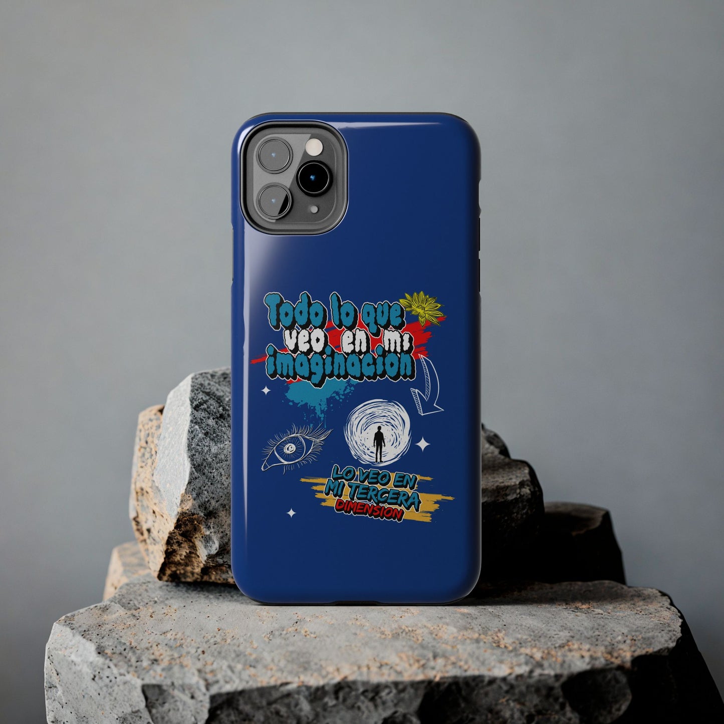 Funda para teléfono "Todo lo que veo en mi imaginación" - Azul