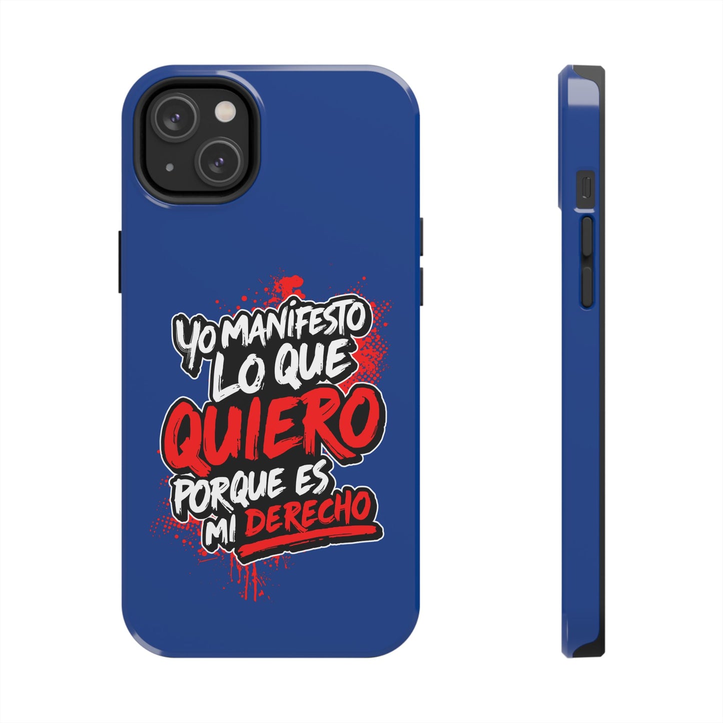 Funda para teléfono "Yo manifiesto lo que quiero" - Azul