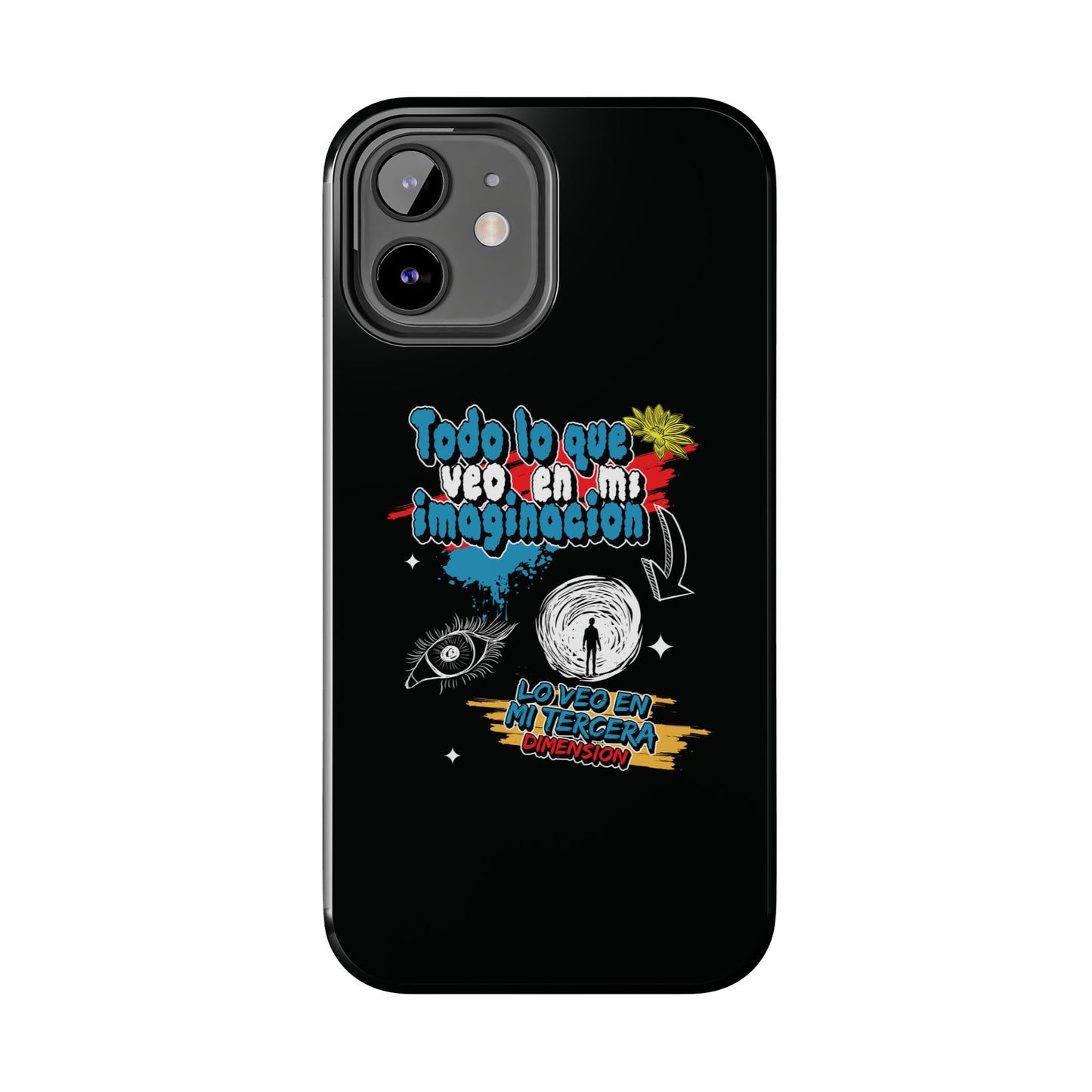 Funda para teléfono "Todo lo que veo en mi imaginación" - Negro