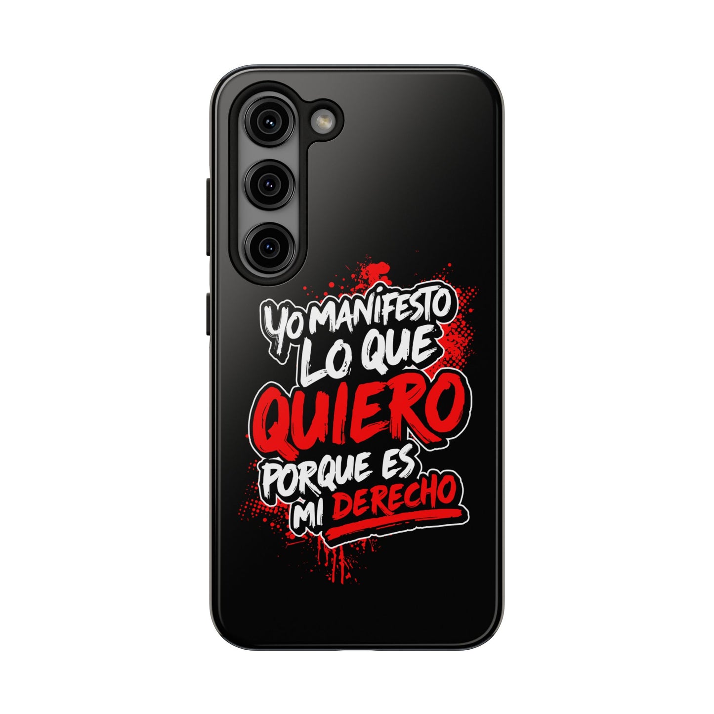 Funda para teléfono "Yo manifiesto lo que quiero" - Negro