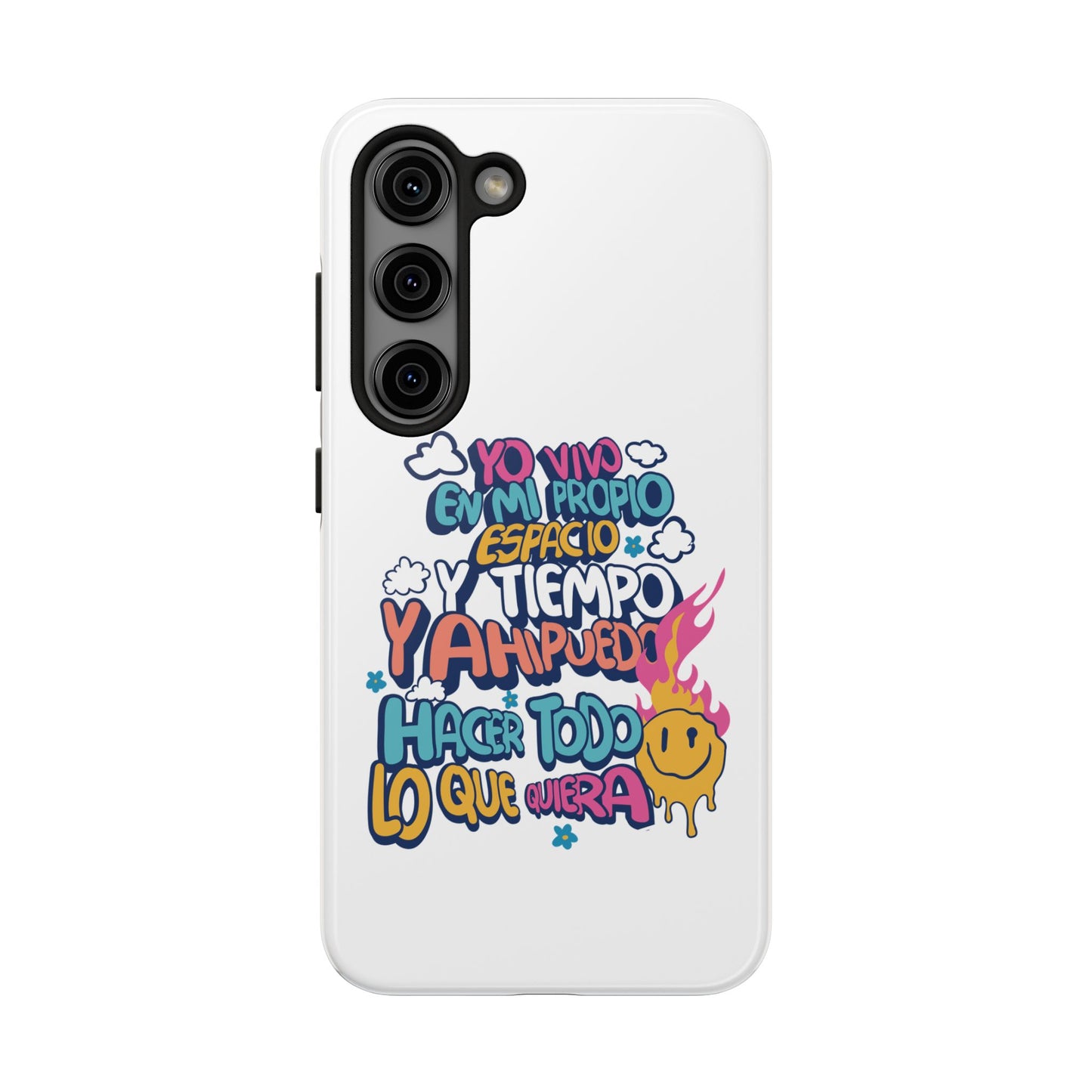 Funda para teléfono "Yo vivo en propio espacio y tiempo" - Blanco