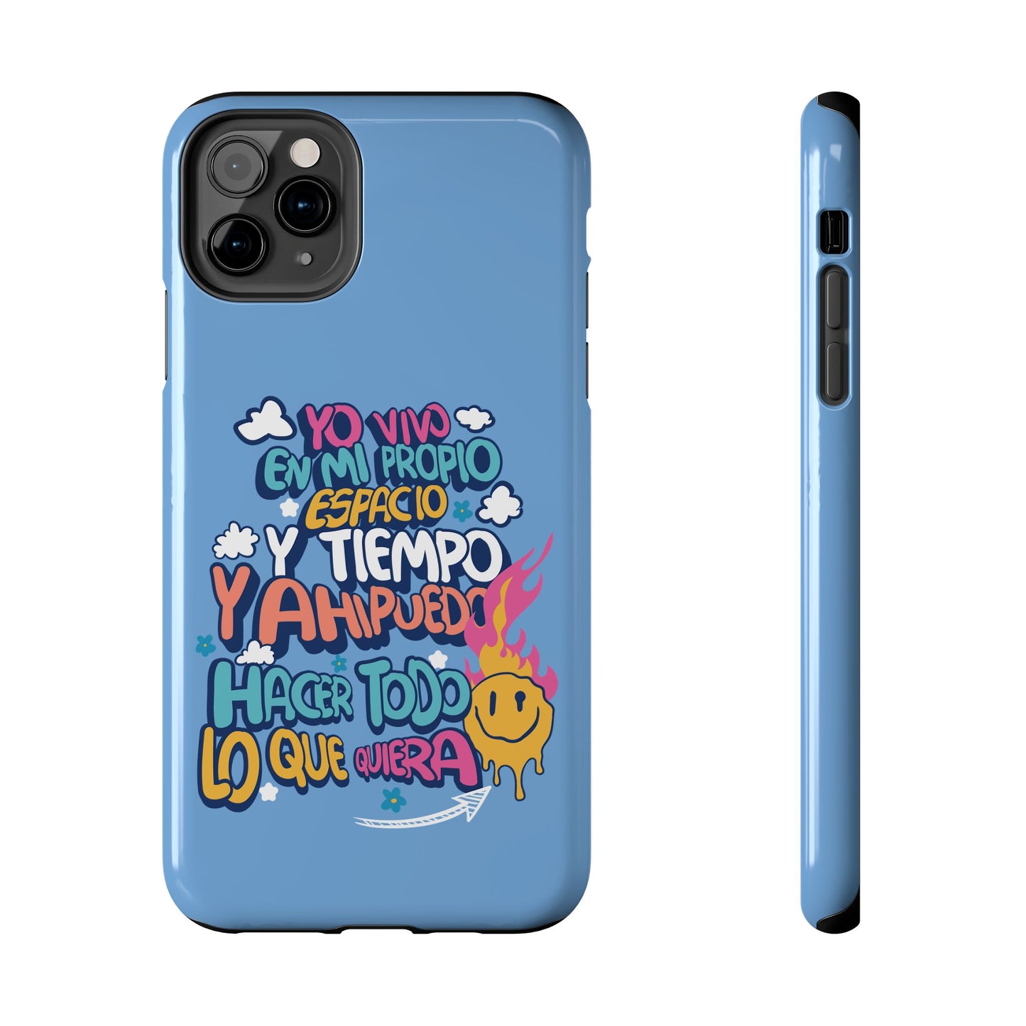 Funda para teléfono "Yo vivo en propio espacio y tiempo" - Celeste