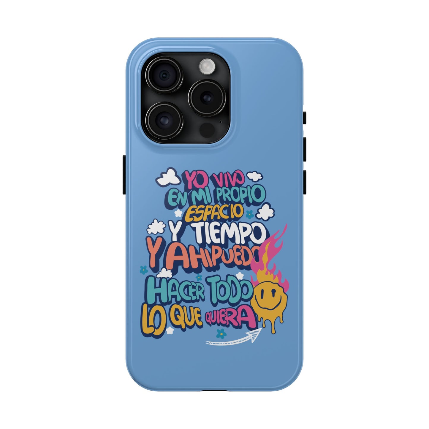 Funda para teléfono "Yo vivo en propio espacio y tiempo" - Celeste