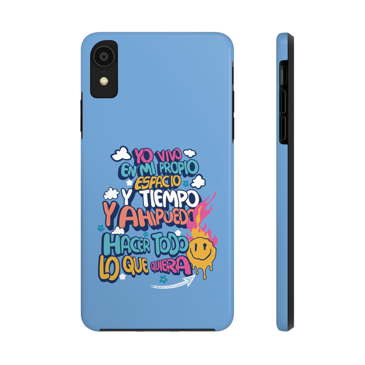 Funda para teléfono "Yo vivo en propio espacio y tiempo" - Celeste