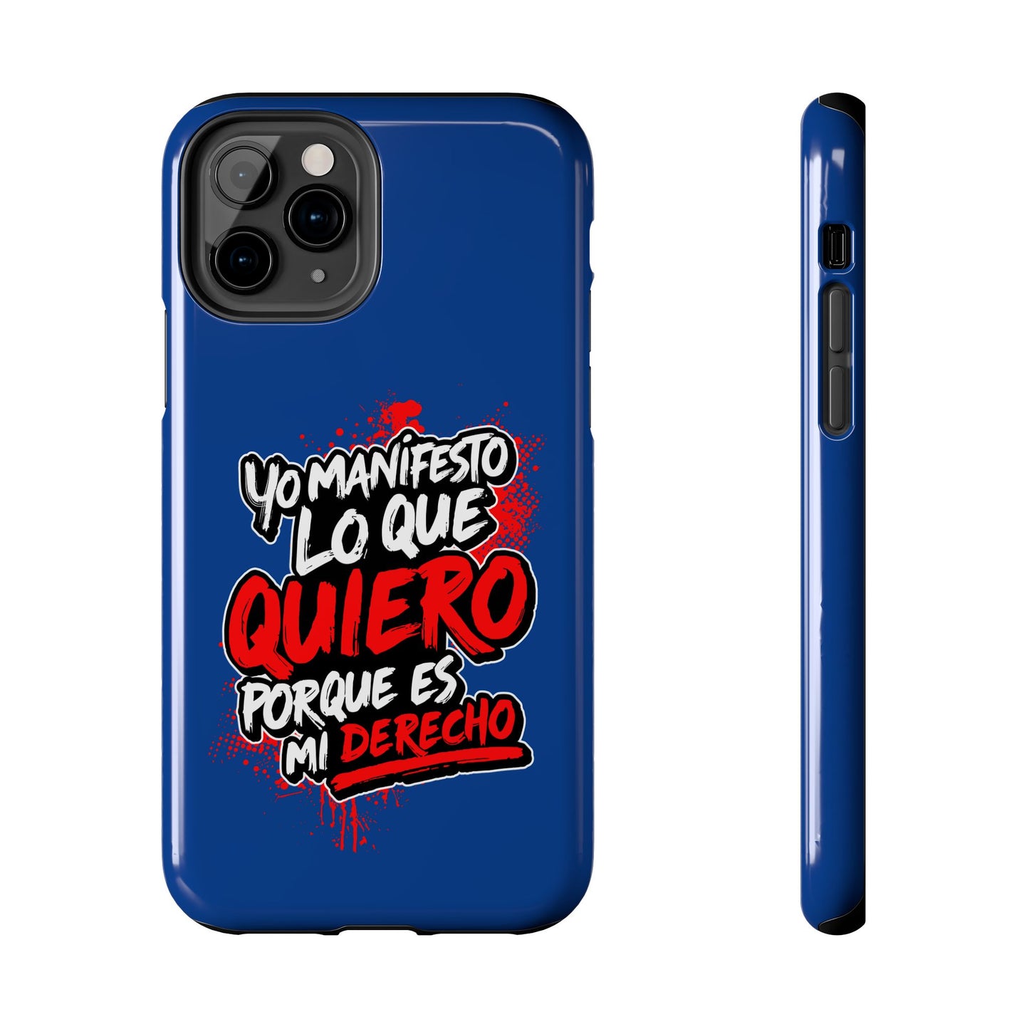 Funda para teléfono "Yo manifiesto lo que quiero" - Azul