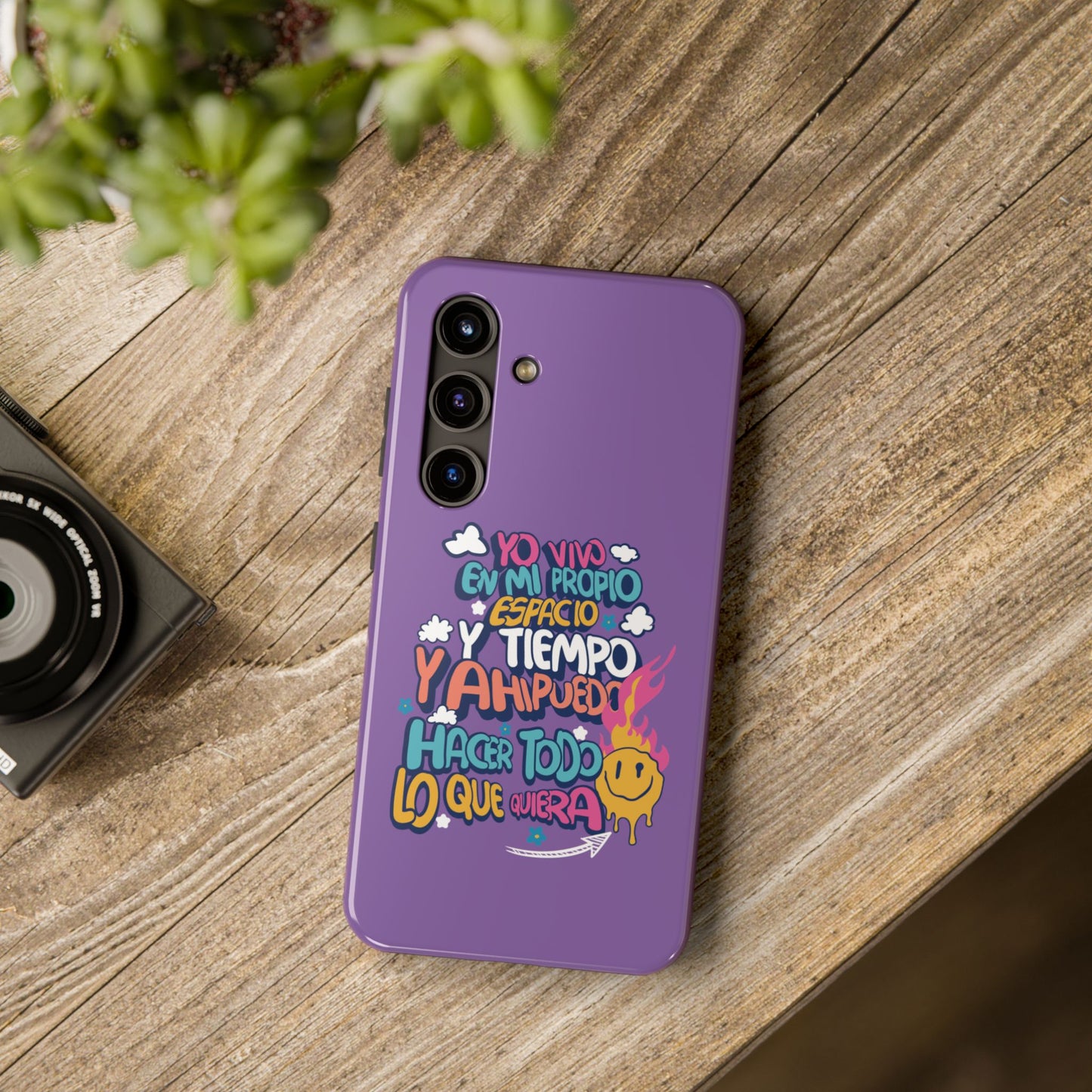 Funda para teléfono "Yo vivo en propio espacio y tiempo" - Lila