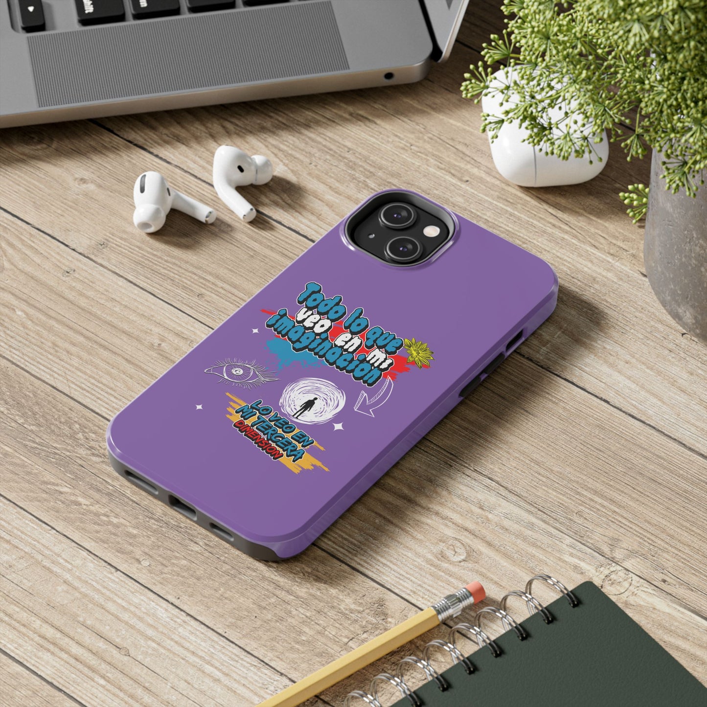 Funda para teléfono "Todo lo que veo en mi imaginación" - Lila