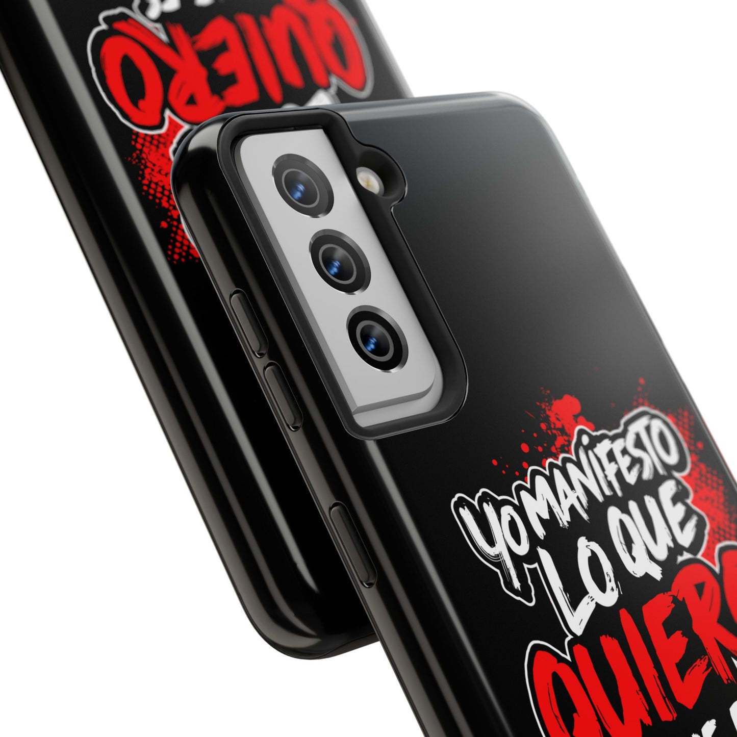Funda para teléfono "Yo manifiesto lo que quiero" - Negro