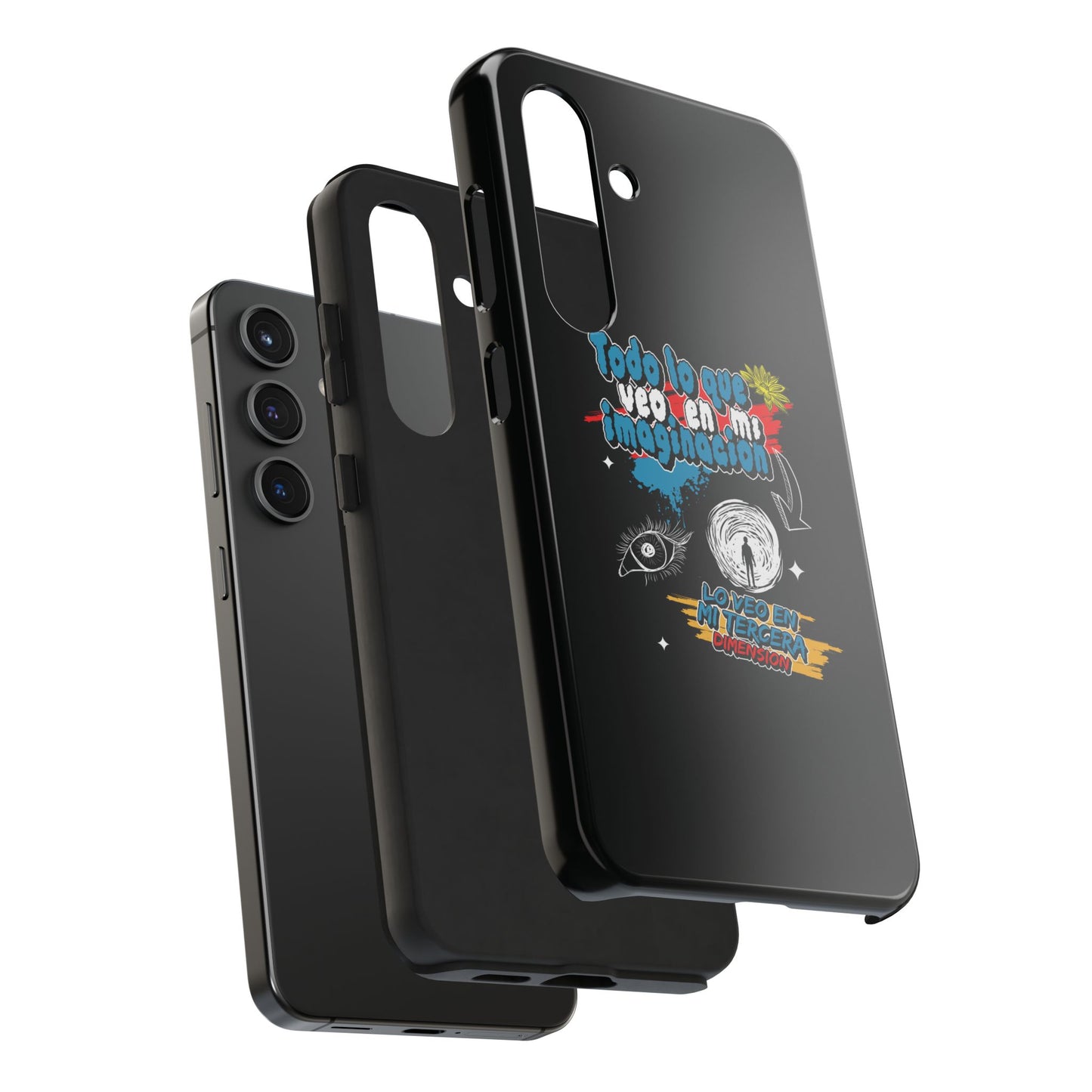 Funda para teléfono "Todo lo que veo en mi imaginación" - Negro