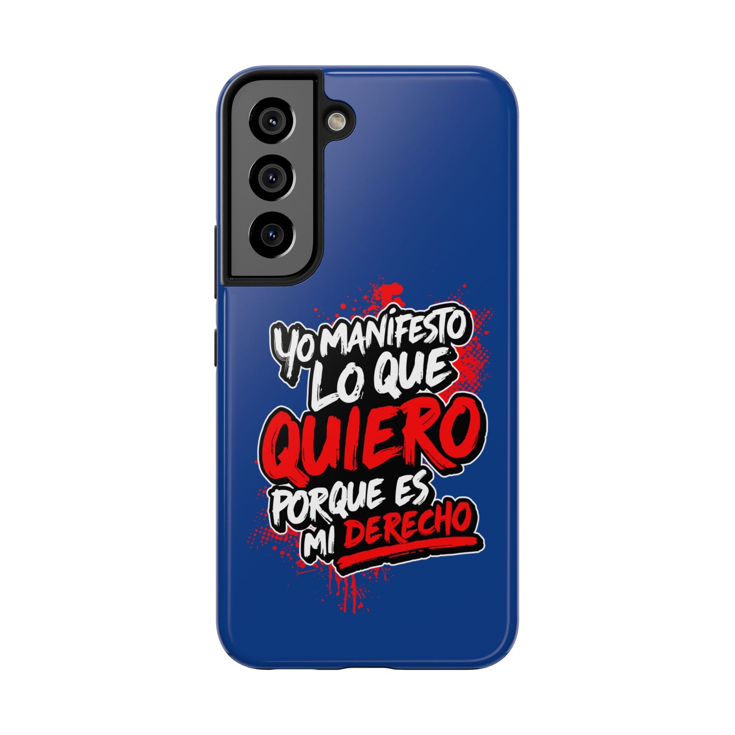 Funda para teléfono "Yo manifiesto lo que quiero" - Azul