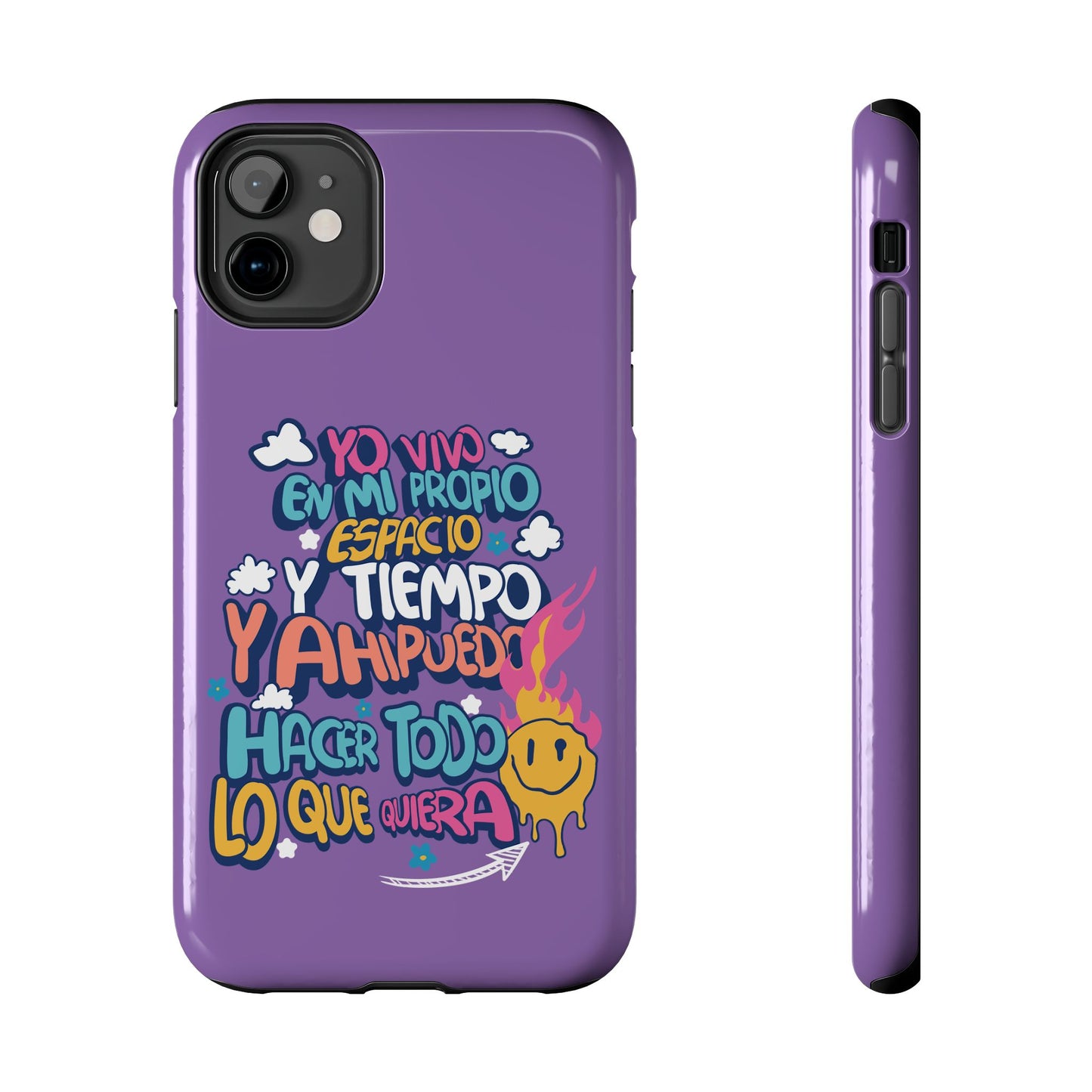 Funda para teléfono "Yo vivo en propio espacio y tiempo" - Lila