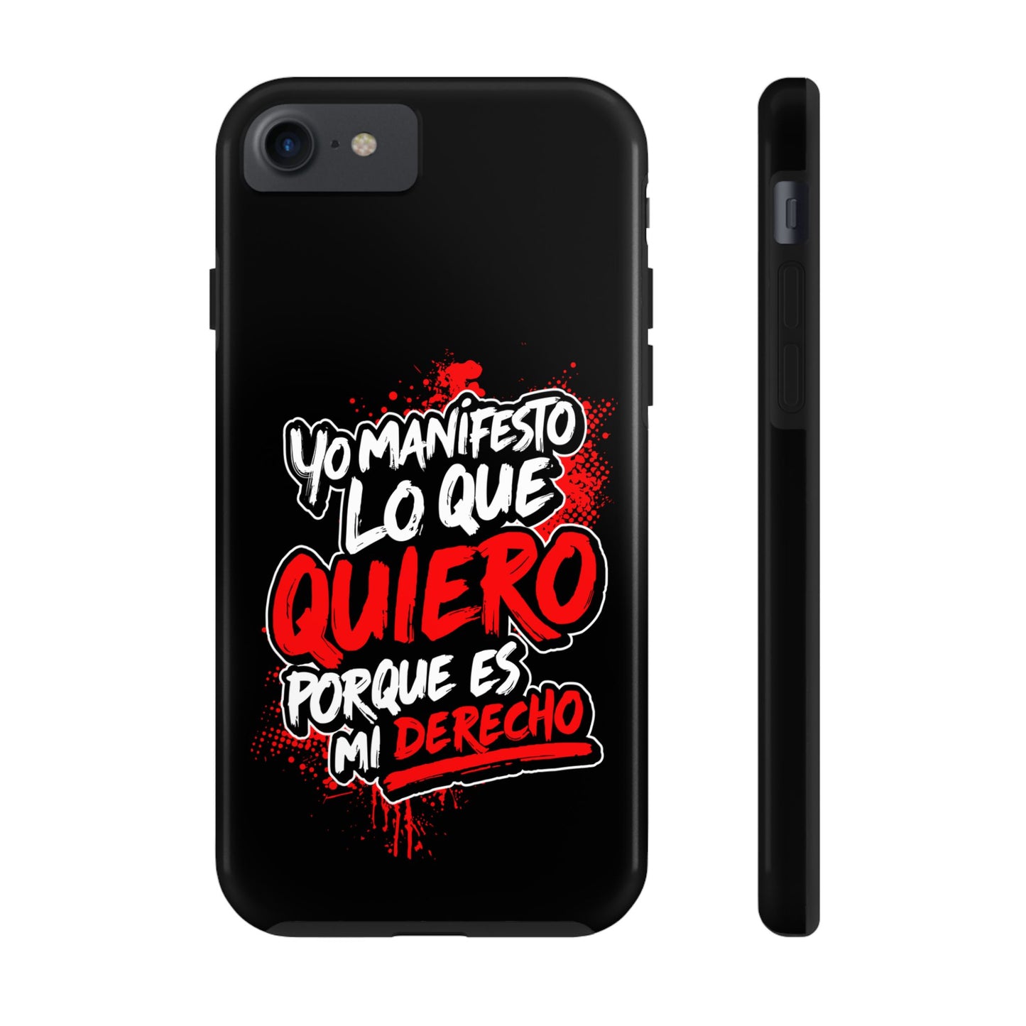 Funda para teléfono "Yo manifiesto lo que quiero" - Negro