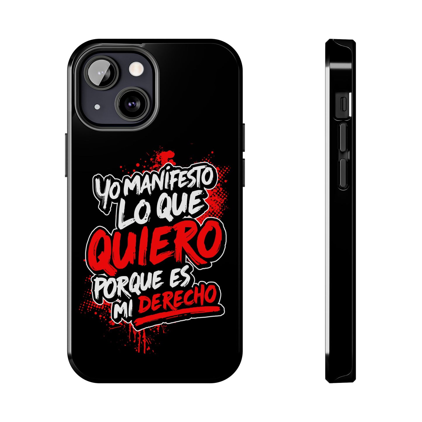 Funda para teléfono "Yo manifiesto lo que quiero" - Negro