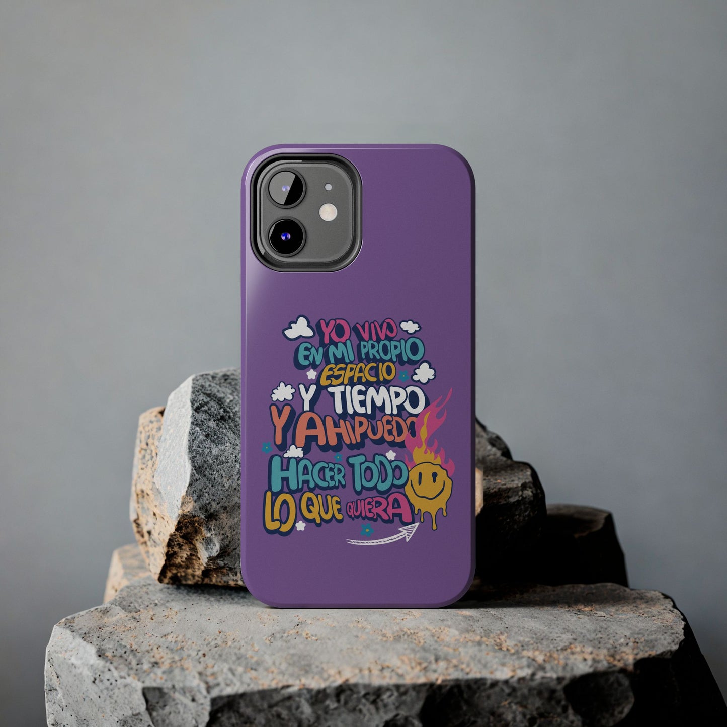 Funda para teléfono "Yo vivo en propio espacio y tiempo" - Lila