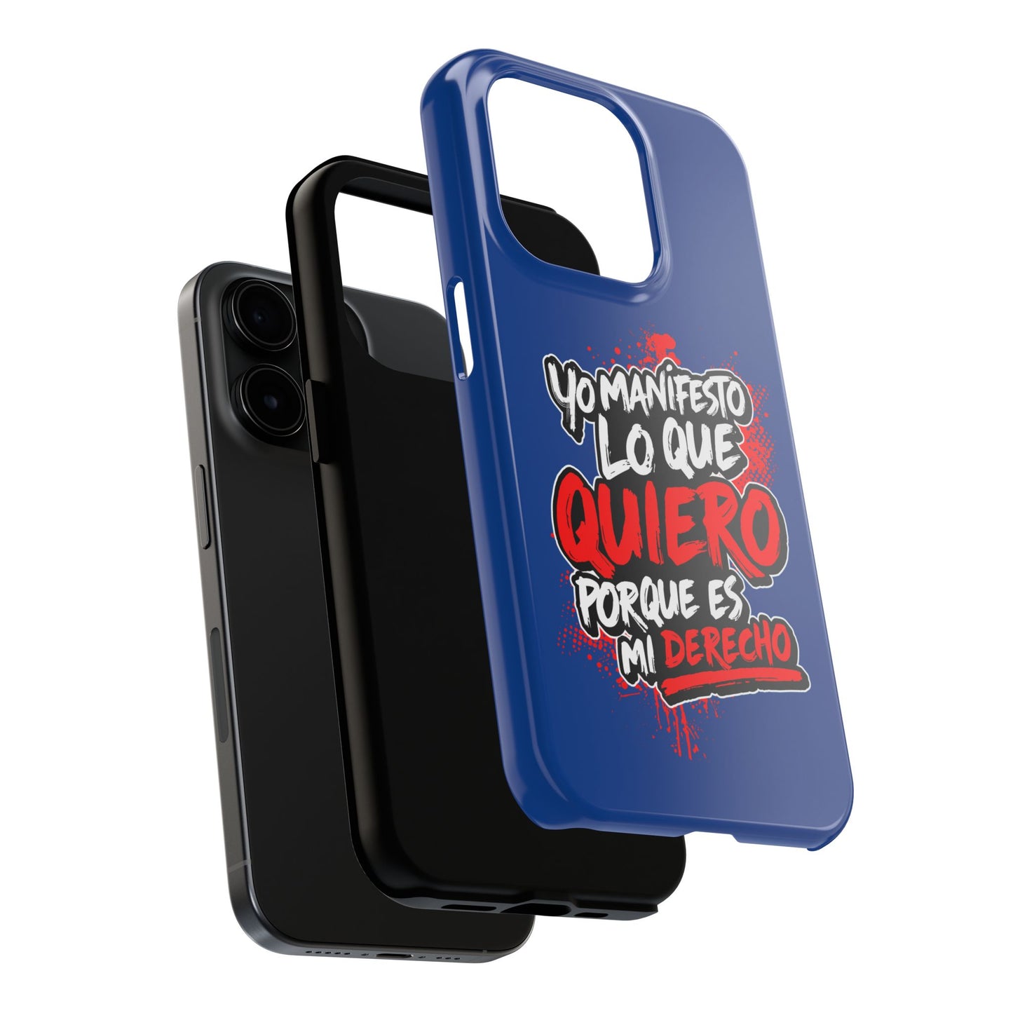 Funda para teléfono "Yo manifiesto lo que quiero" - Azul