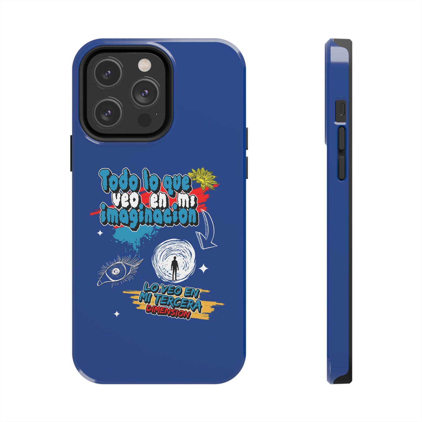 Funda para teléfono "Todo lo que veo en mi imaginación" - Azul