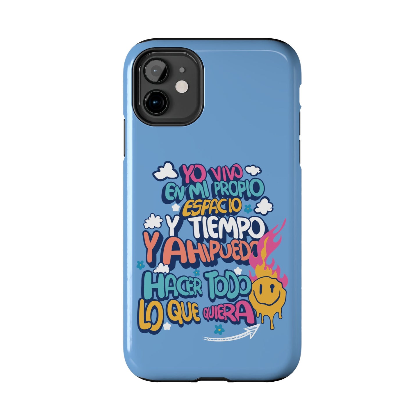 Funda para teléfono "Yo vivo en propio espacio y tiempo" - Celeste