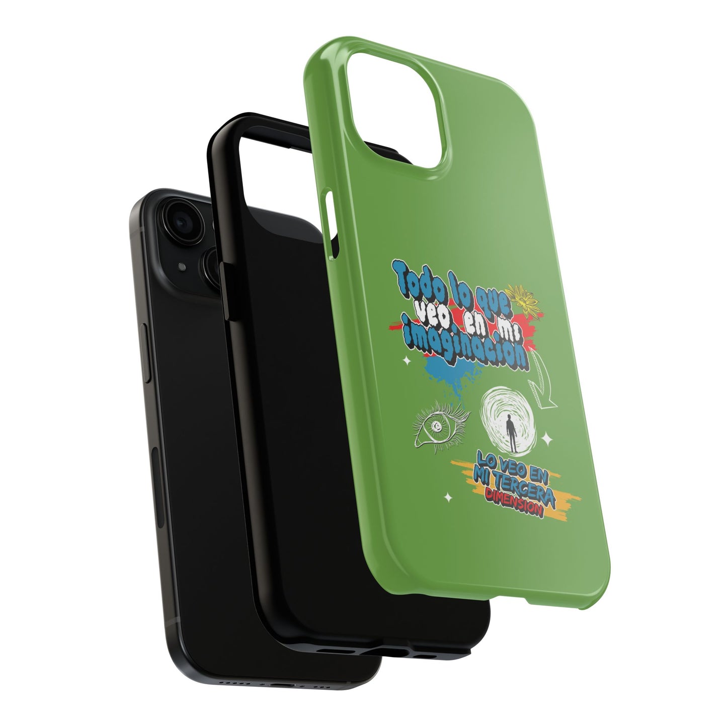 Funda para teléfono "Todo lo que veo en mi imaginación" - Verde