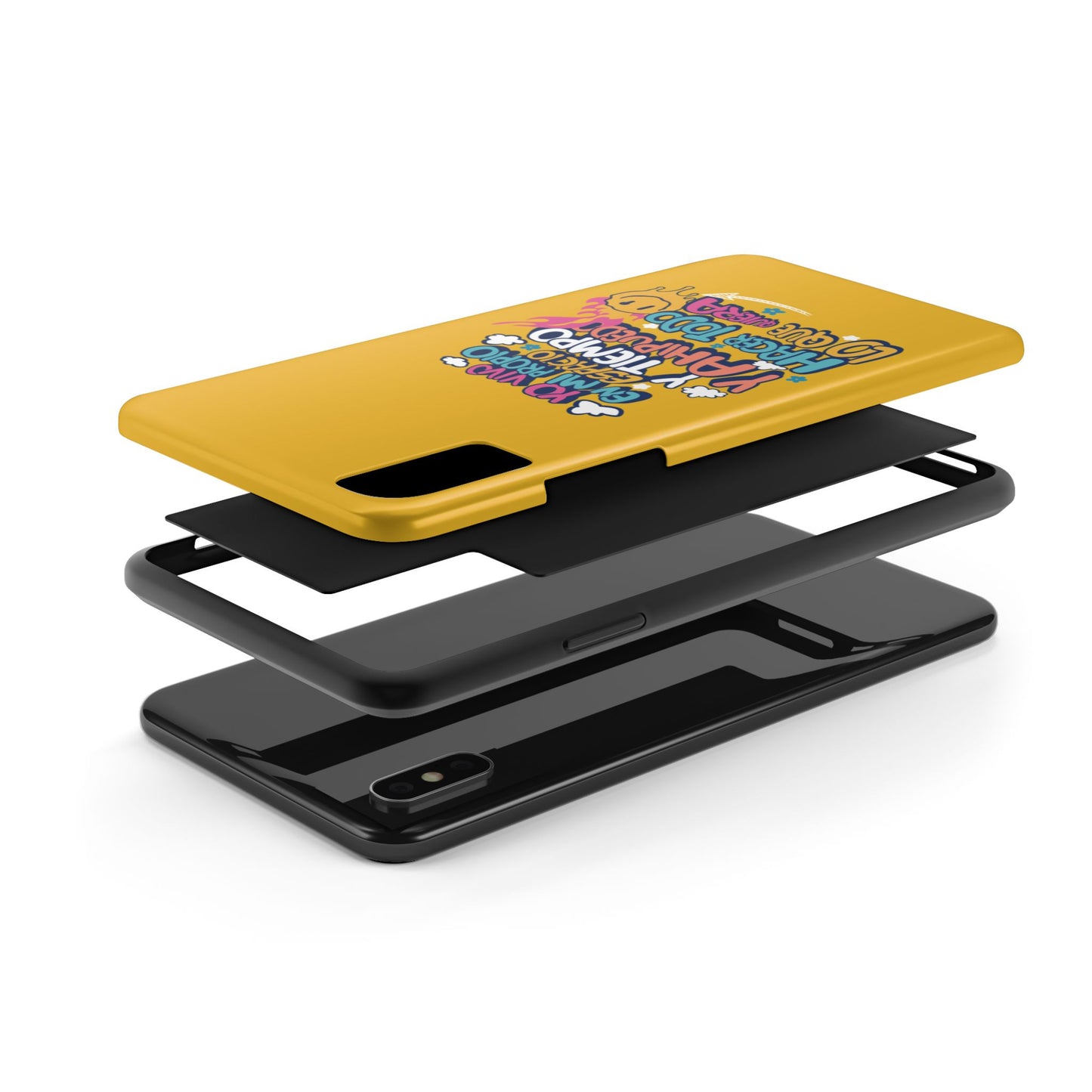 Funda para teléfono "Yo vivo en propio espacio y tiempo" - Amarillo
