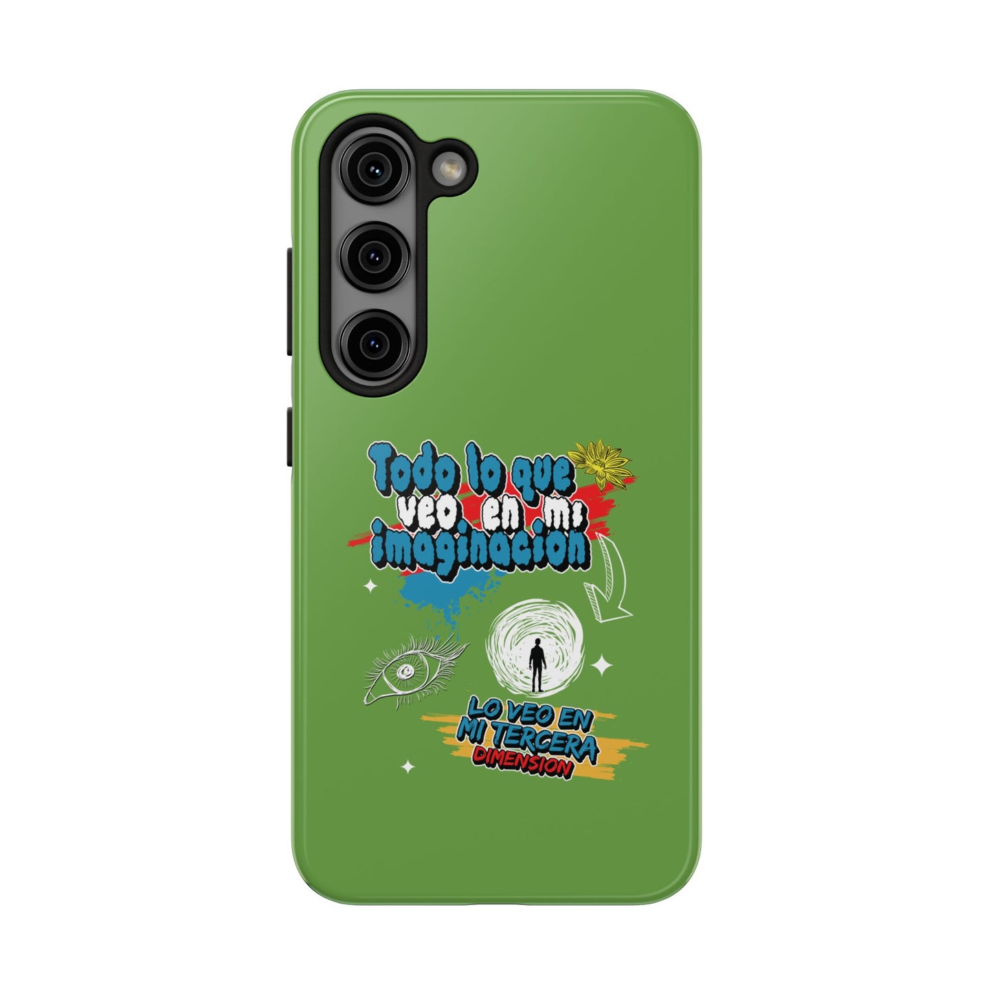 Funda para teléfono "Todo lo que veo en mi imaginación" - Verde