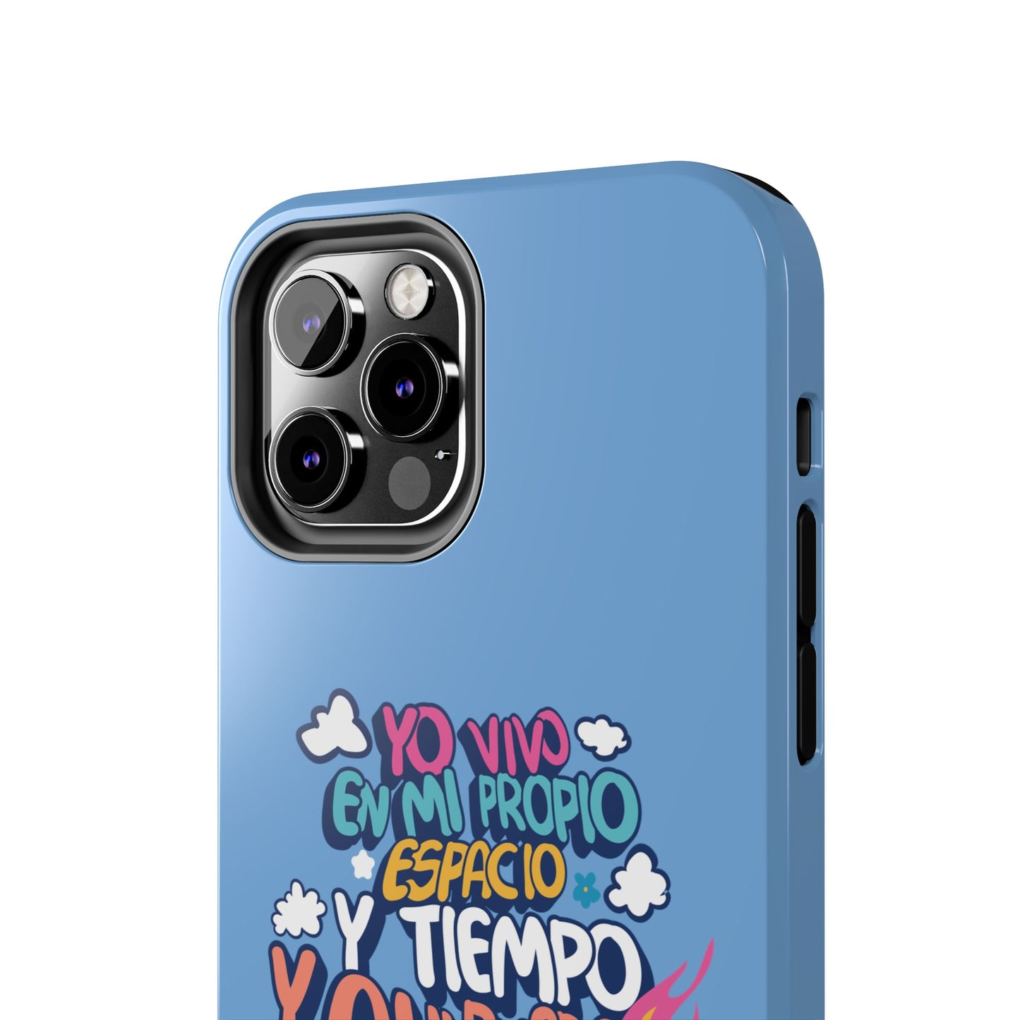 Funda para teléfono "Yo vivo en propio espacio y tiempo" - Celeste