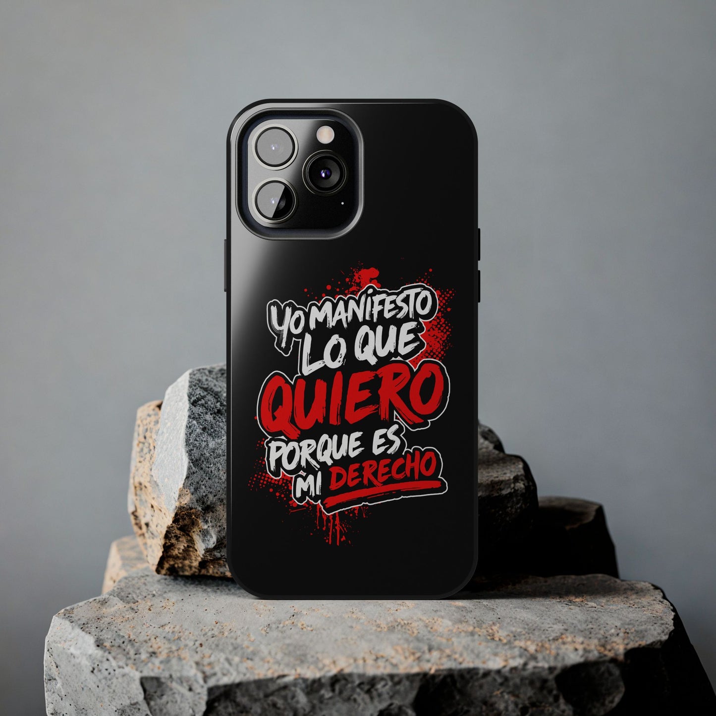 Funda para teléfono "Yo manifiesto lo que quiero" - Negro