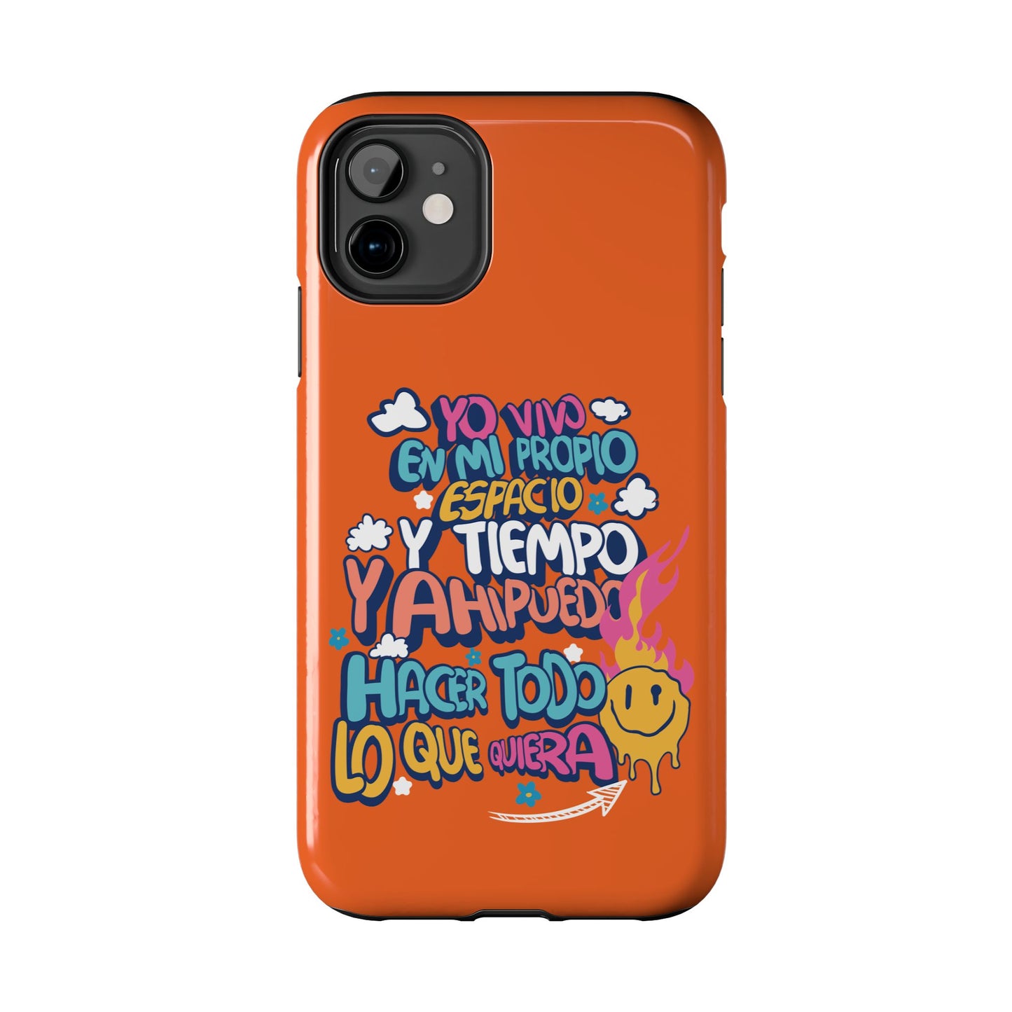 Funda para teléfono "Yo vivo en propio espacio y tiempo" - Naranja
