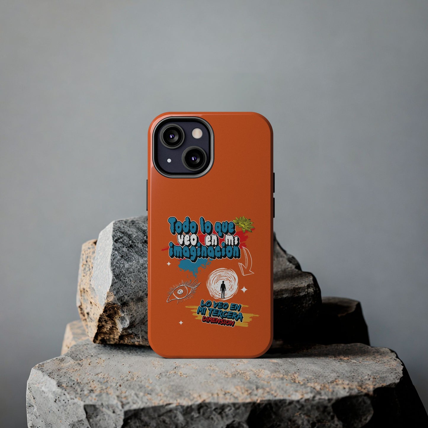 Funda para teléfono "Todo lo que veo en mi imaginación" - Naranja