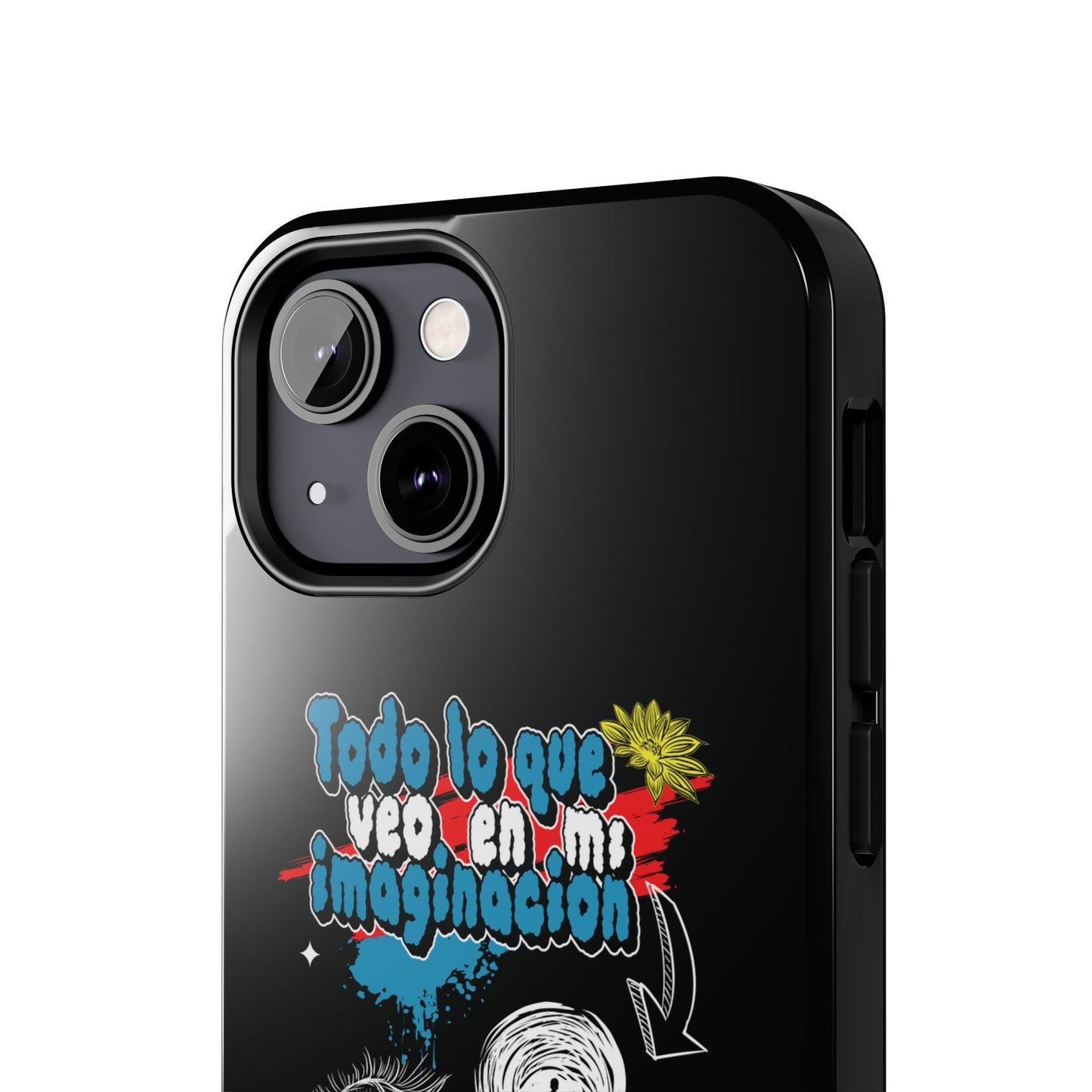 Funda para teléfono "Todo lo que veo en mi imaginación" - Negro