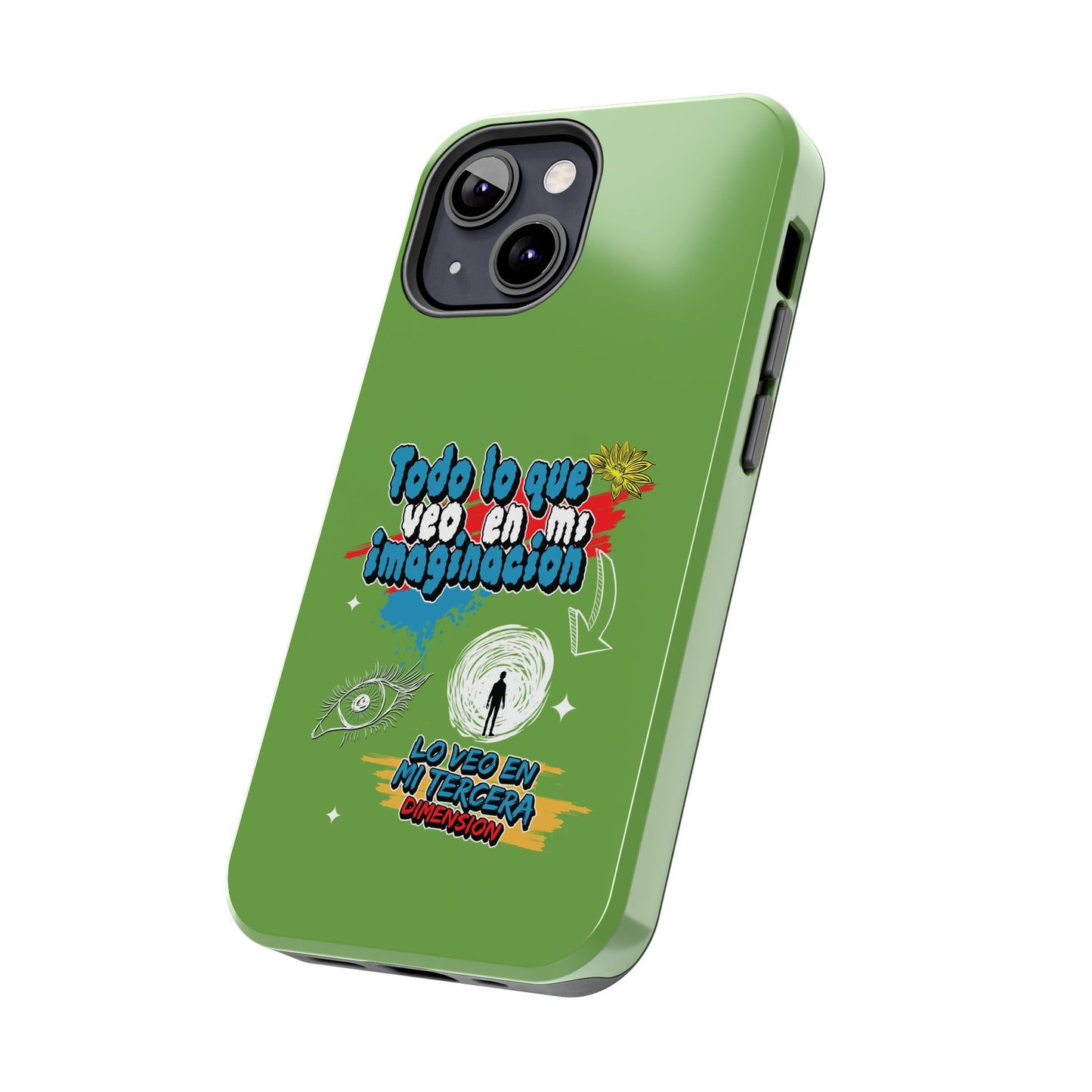 Funda para teléfono "Todo lo que veo en mi imaginación" - Verde