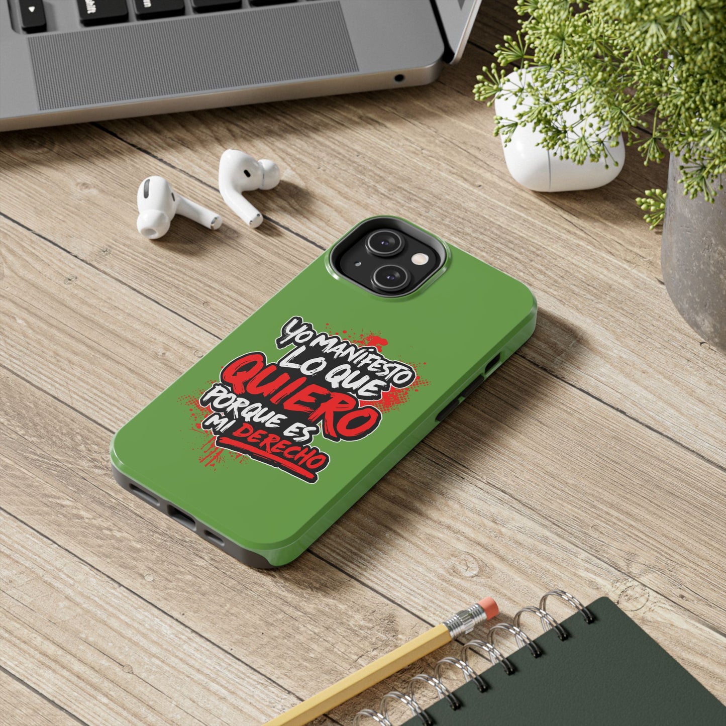 Funda para teléfono "Yo manifiesto lo que quiero" - Verde