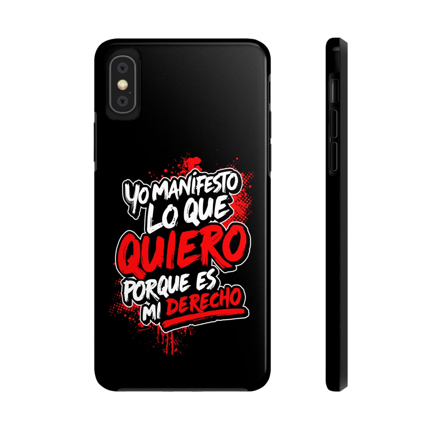 Funda para teléfono "Yo manifiesto lo que quiero" - Negro