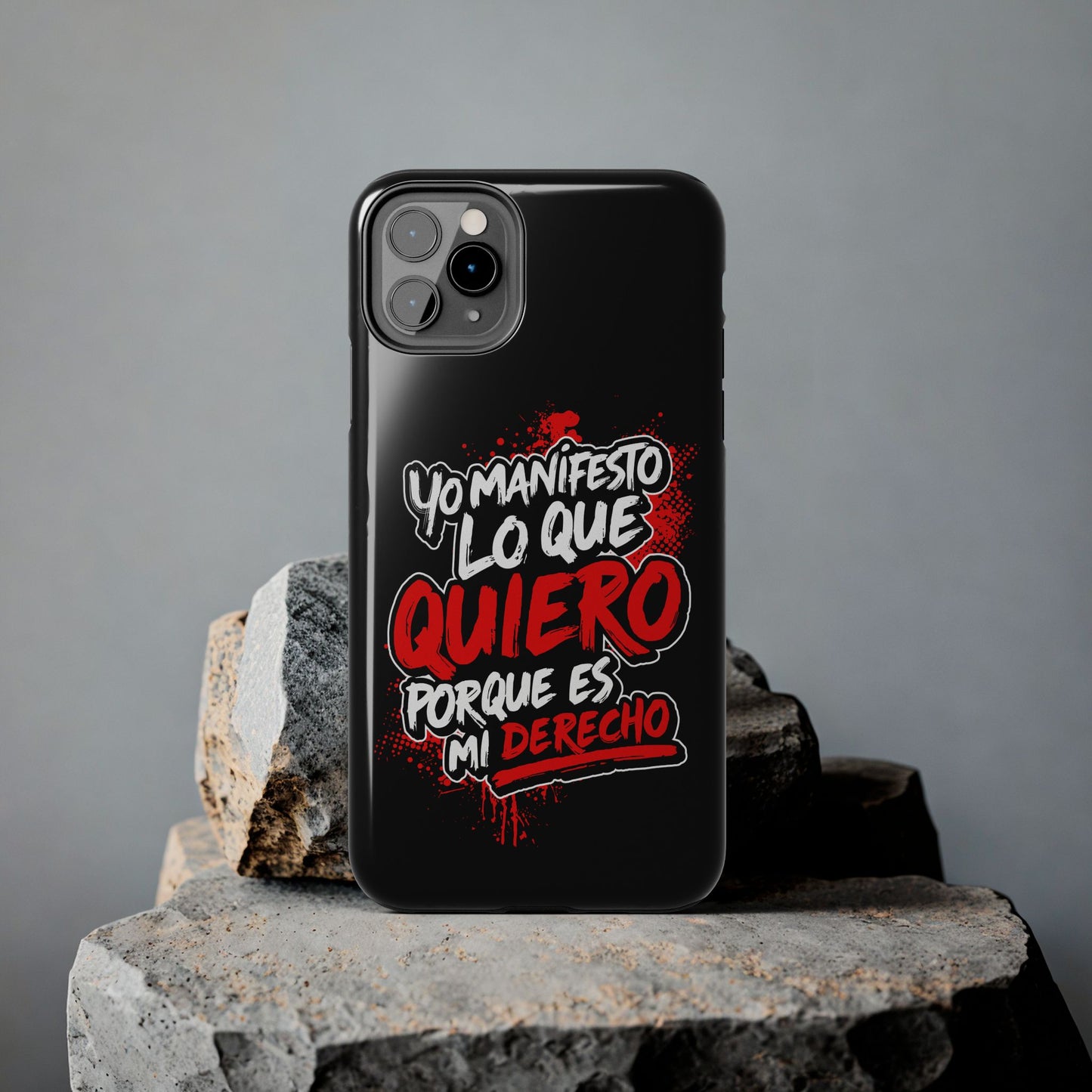 Funda para teléfono "Yo manifiesto lo que quiero" - Negro