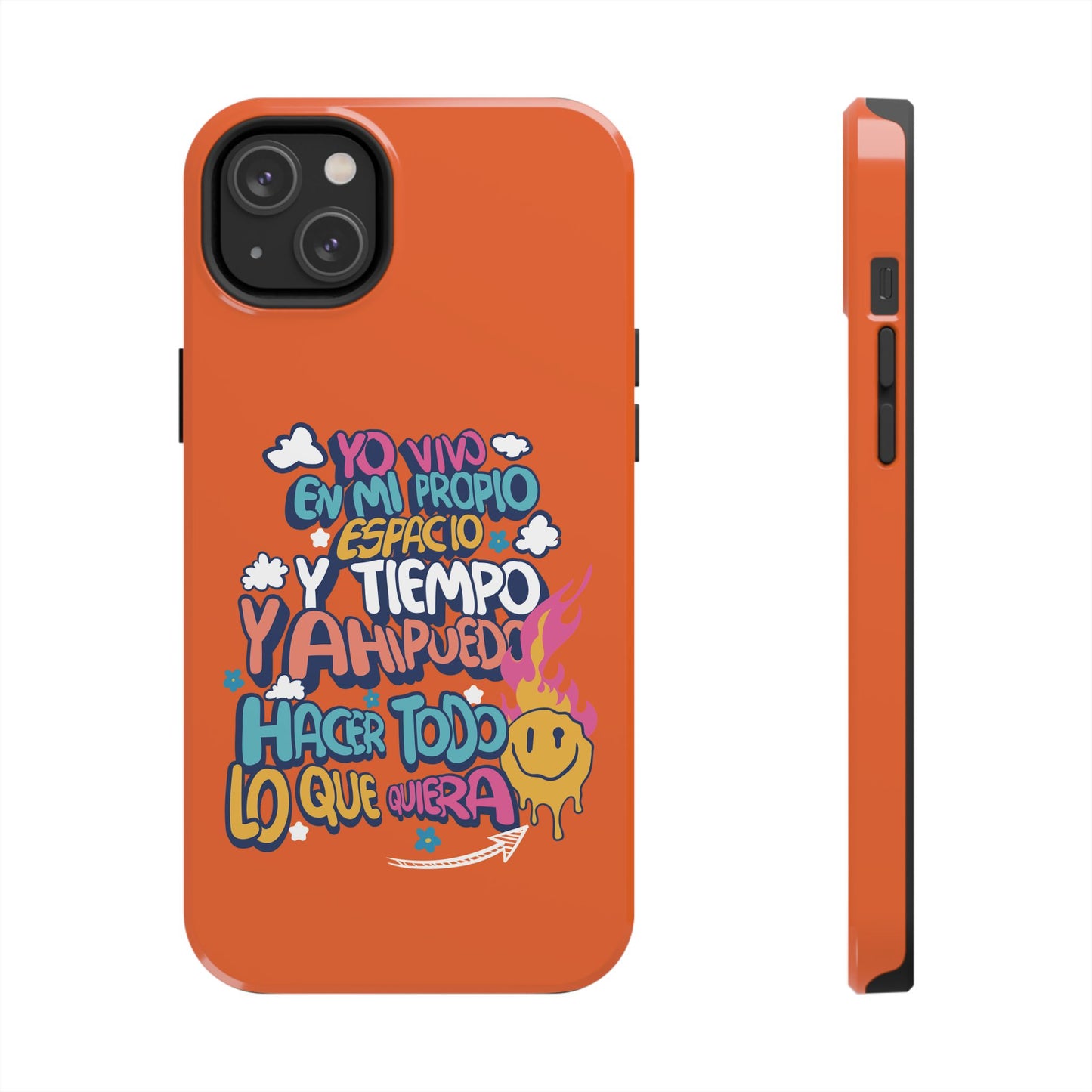 Funda para teléfono "Yo vivo en propio espacio y tiempo" - Naranja