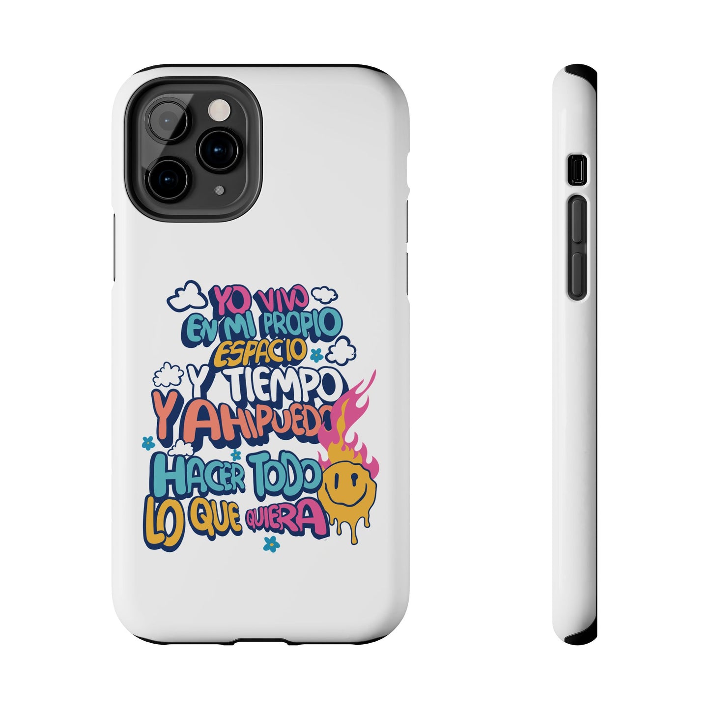Funda para teléfono "Yo vivo en propio espacio y tiempo" - Blanco
