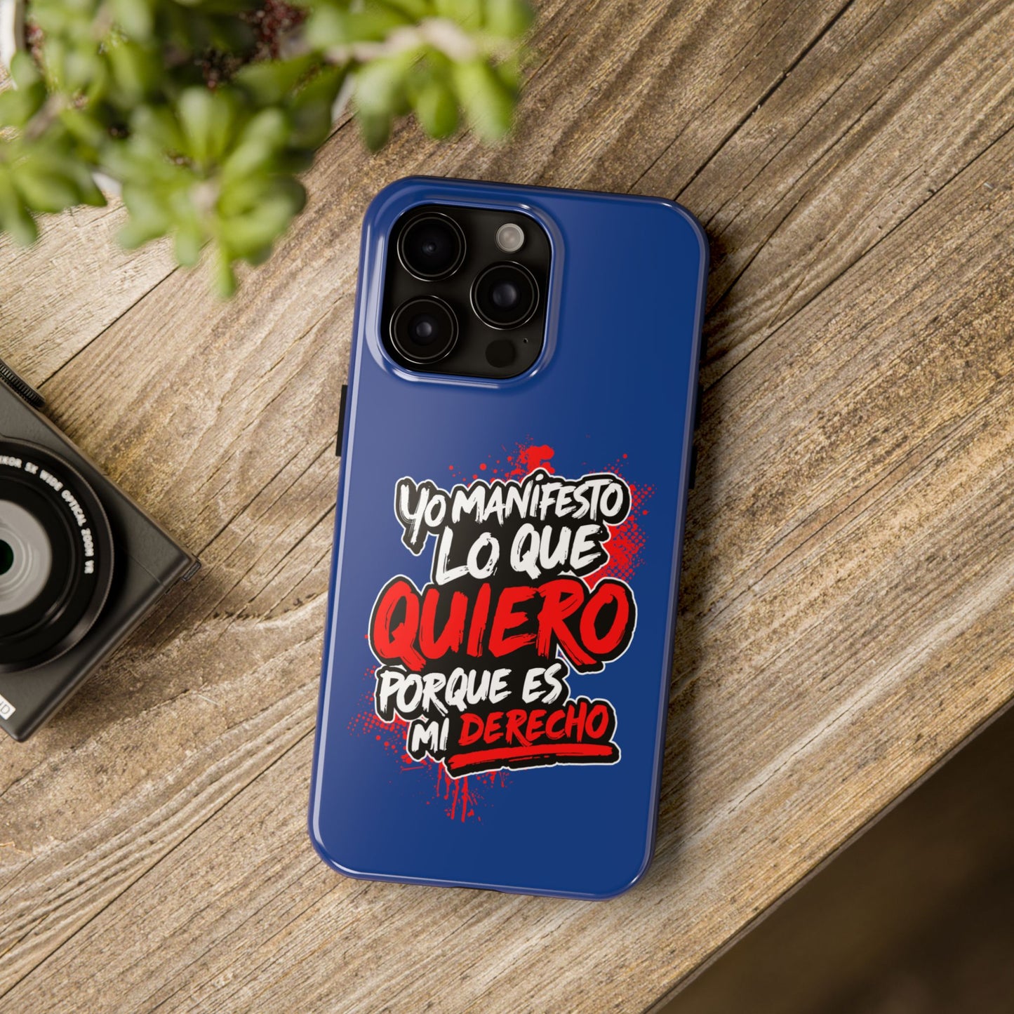 Funda para teléfono "Yo manifiesto lo que quiero" - Azul
