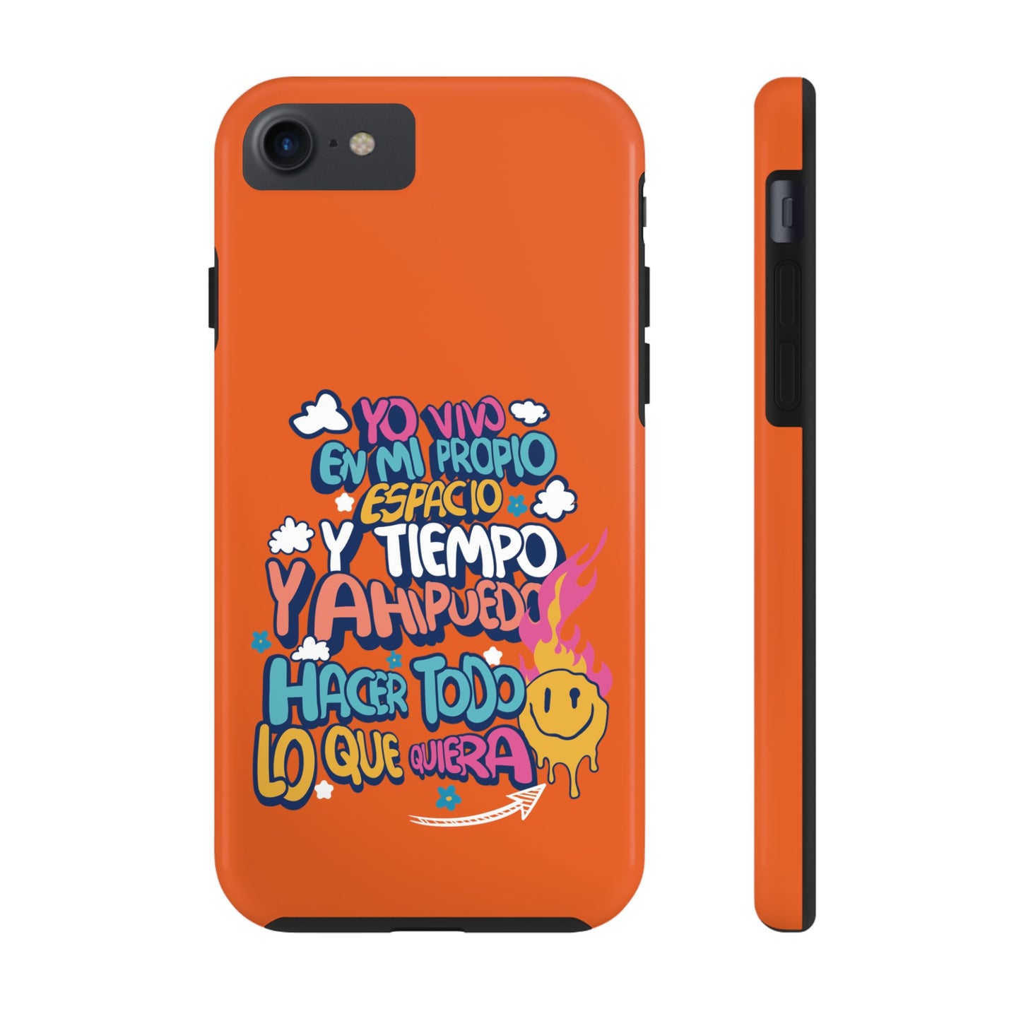 Funda para teléfono "Yo vivo en propio espacio y tiempo" - Naranja