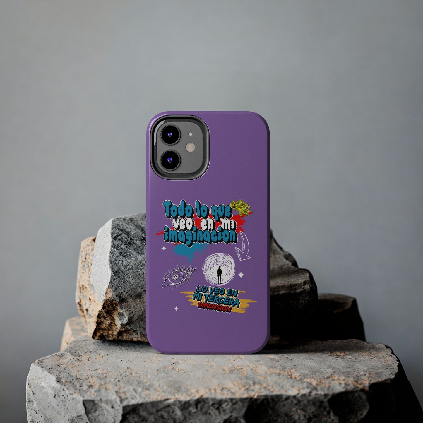 Funda para teléfono "Todo lo que veo en mi imaginación" - Lila