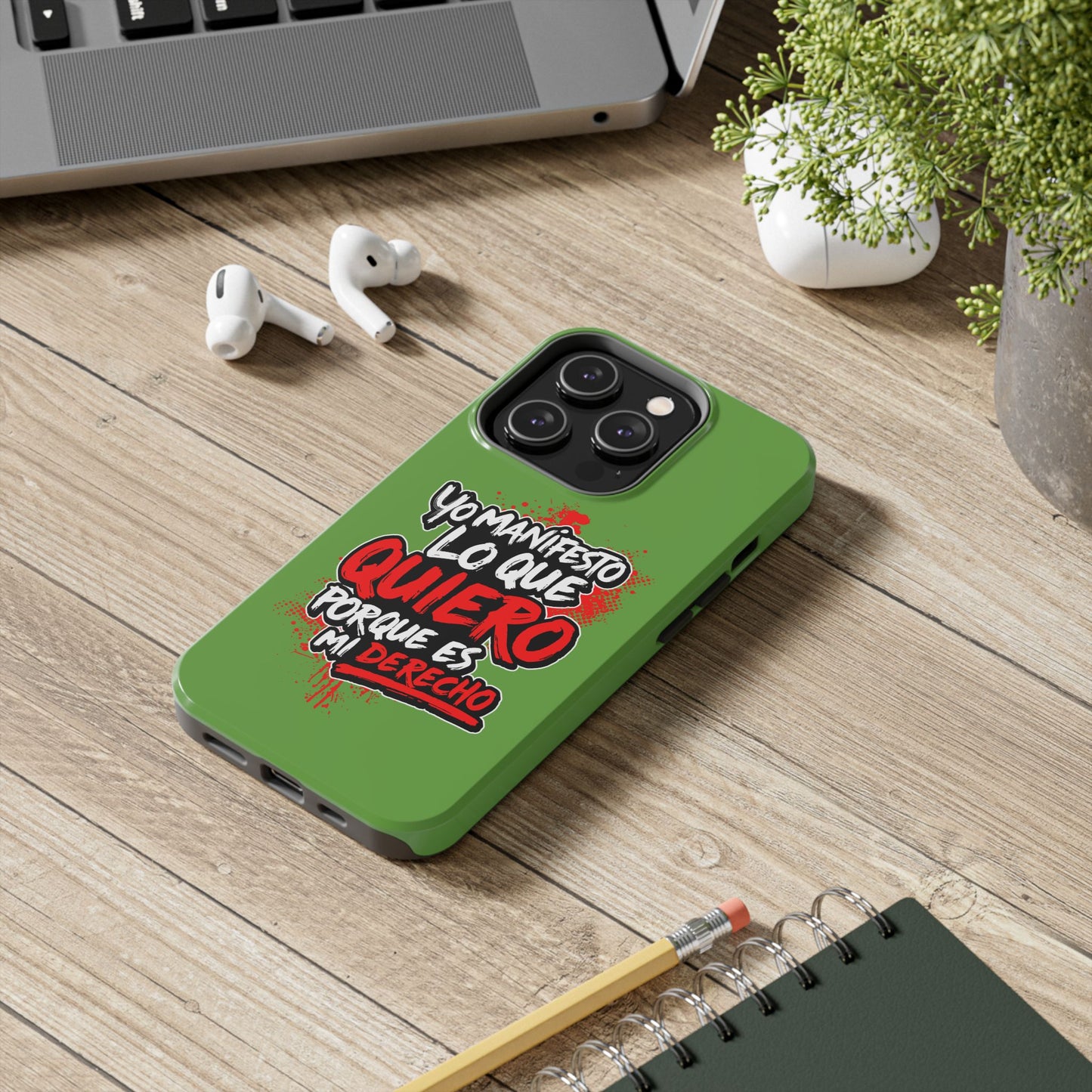 Funda para teléfono "Yo manifiesto lo que quiero" - Verde
