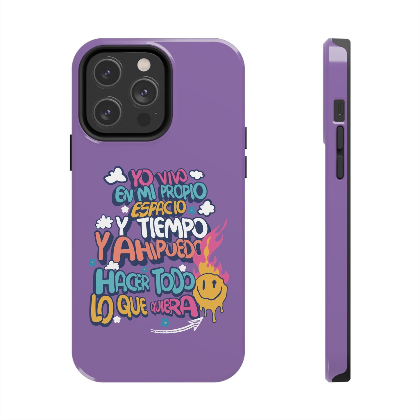 Funda para teléfono "Yo vivo en propio espacio y tiempo" - Lila