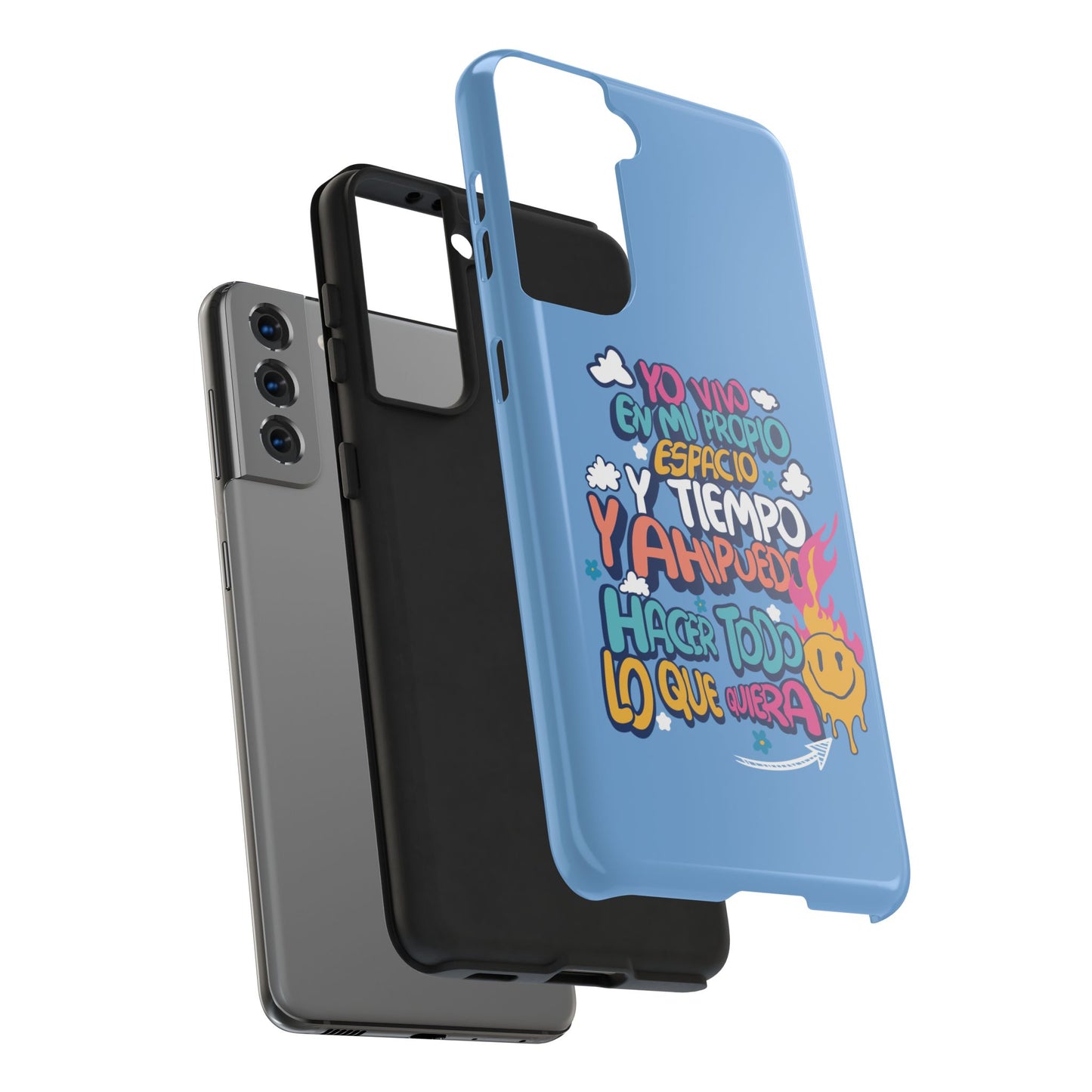 Funda para teléfono "Yo vivo en propio espacio y tiempo" - Celeste