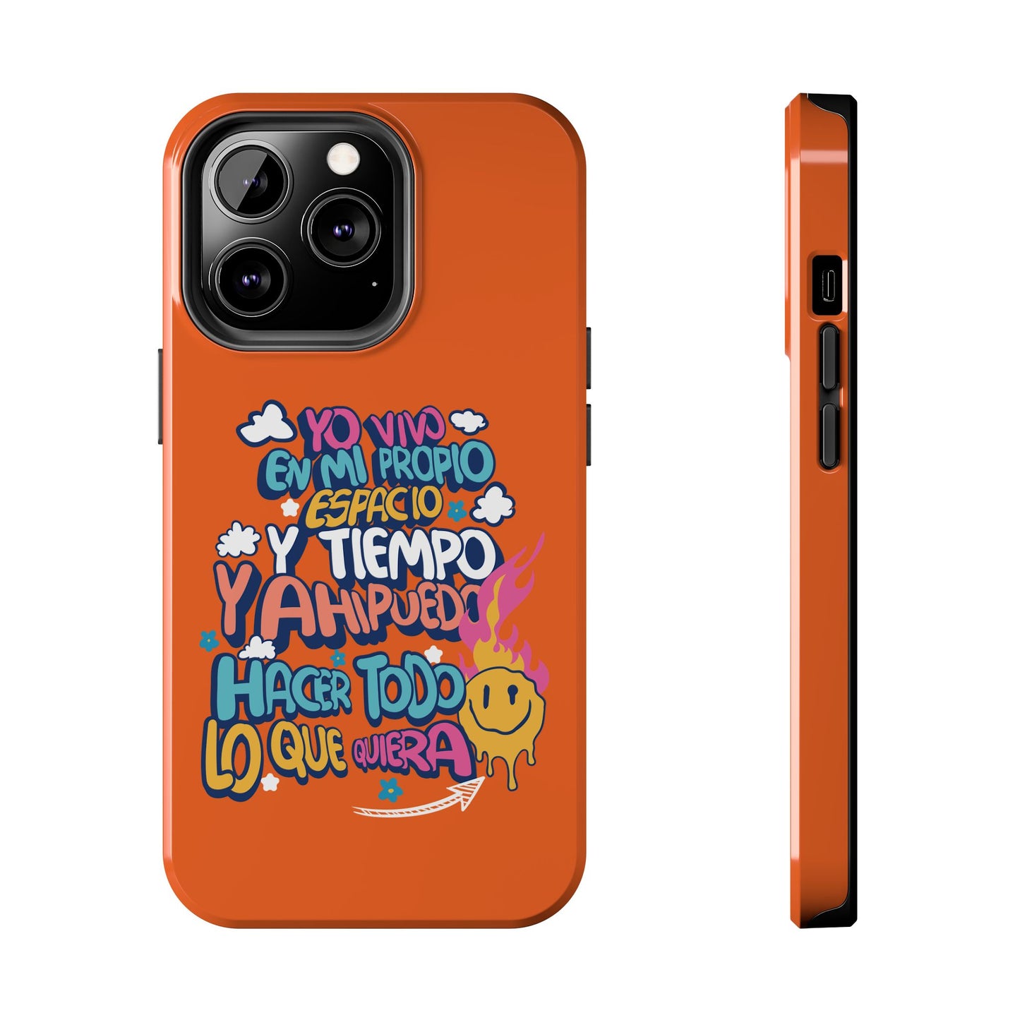 Funda para teléfono "Yo vivo en propio espacio y tiempo" - Naranja