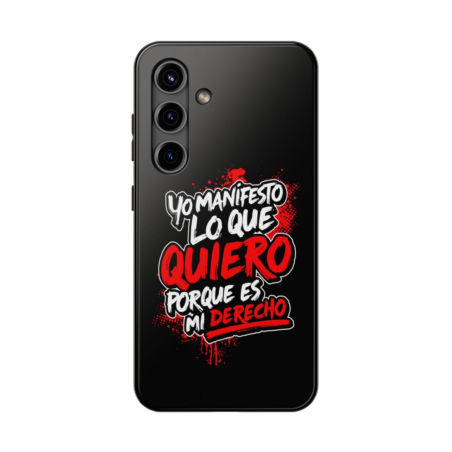 Funda para teléfono "Yo manifiesto lo que quiero" - Negro